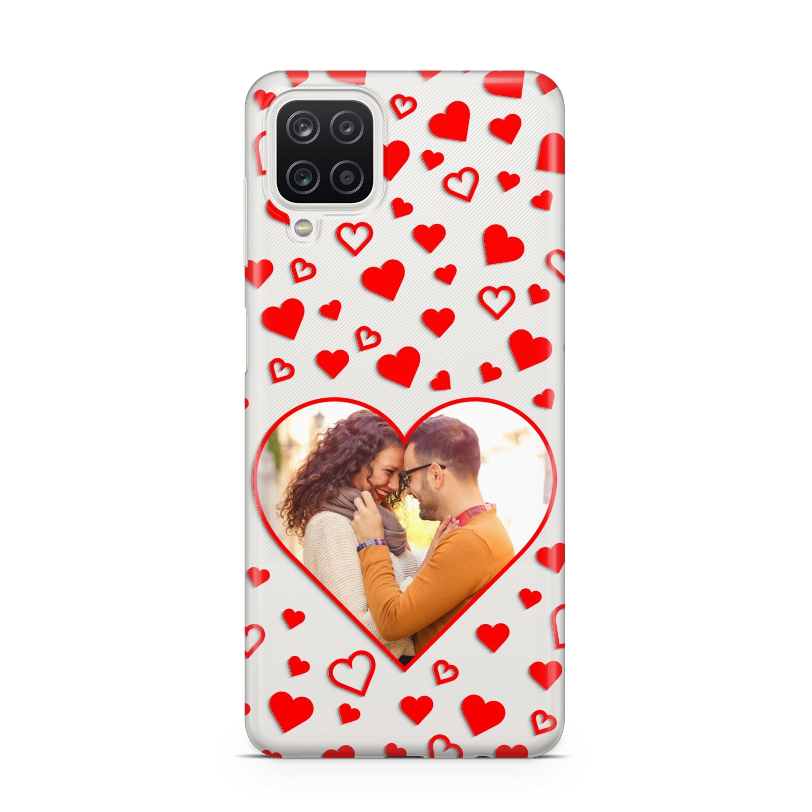 Hearts with Photo Samsung A12 Case