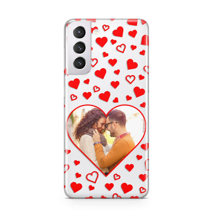 Hearts with Photo Samsung S21 Case