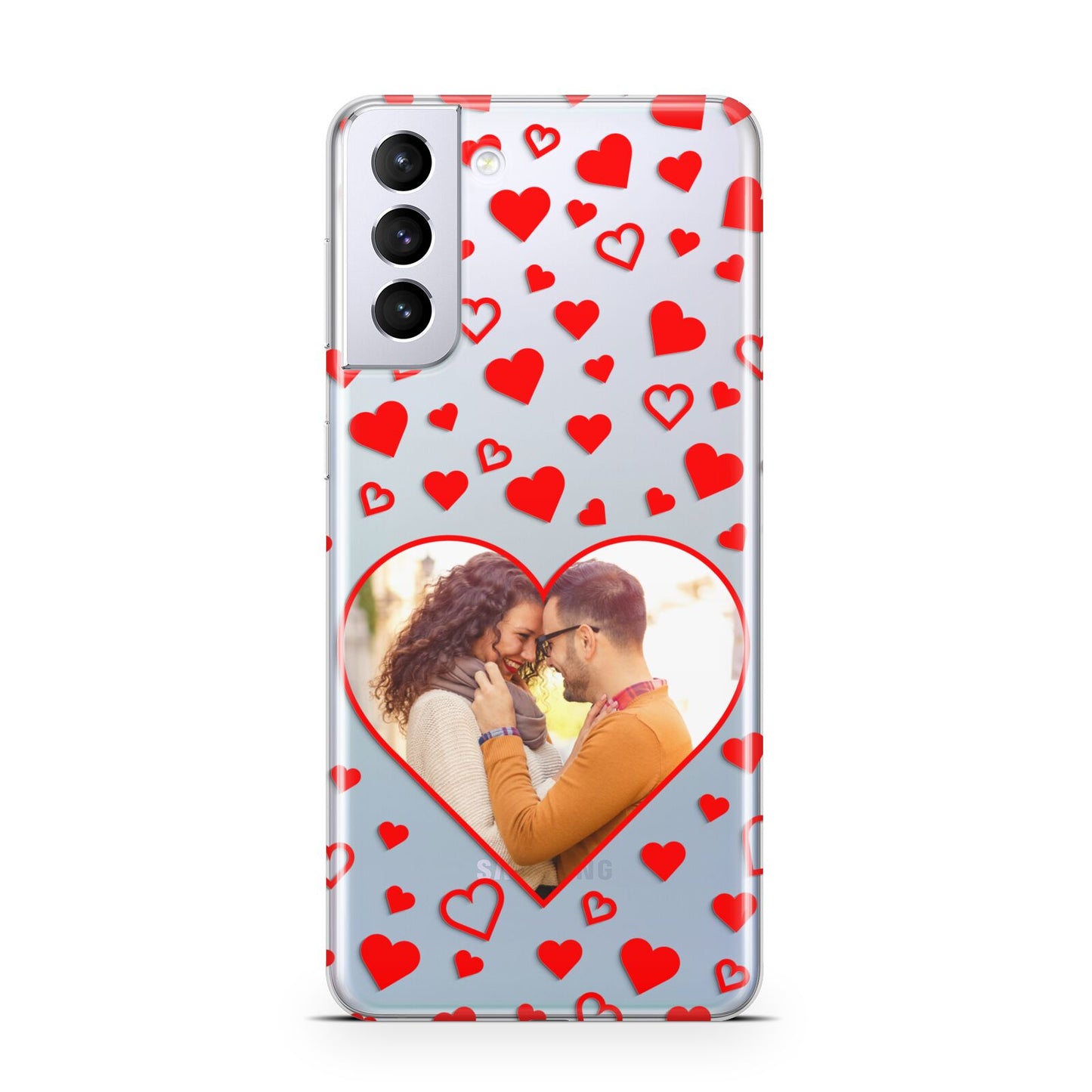 Hearts with Photo Samsung S21 Plus Case