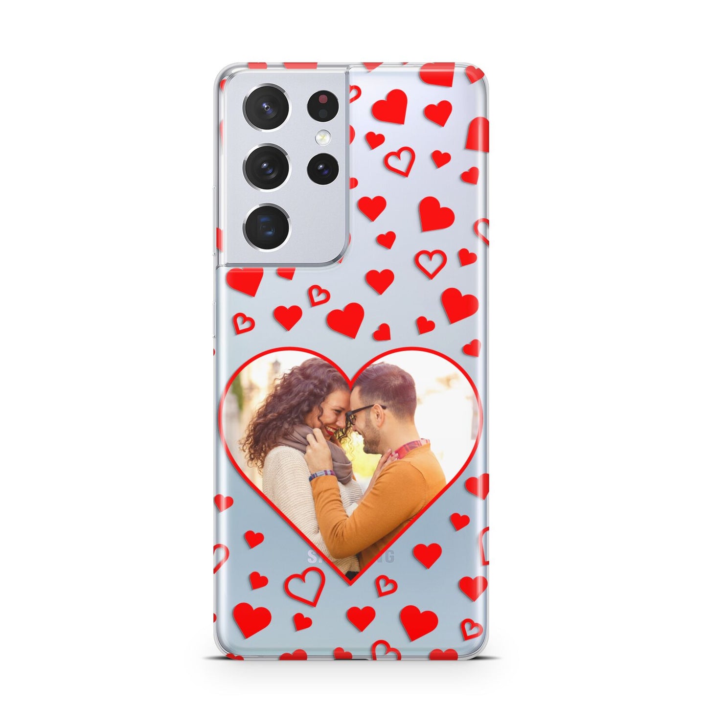 Hearts with Photo Samsung S21 Ultra Case