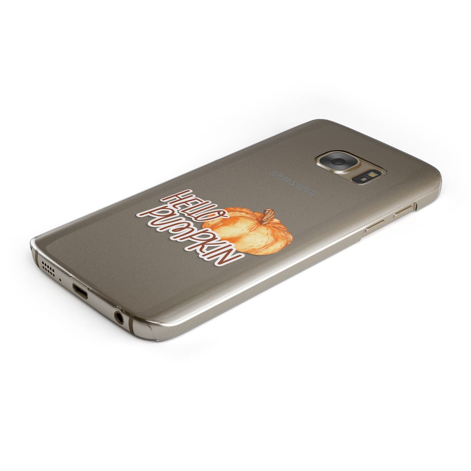 Hello Pumpkin Protective Samsung Galaxy Case Angled Image