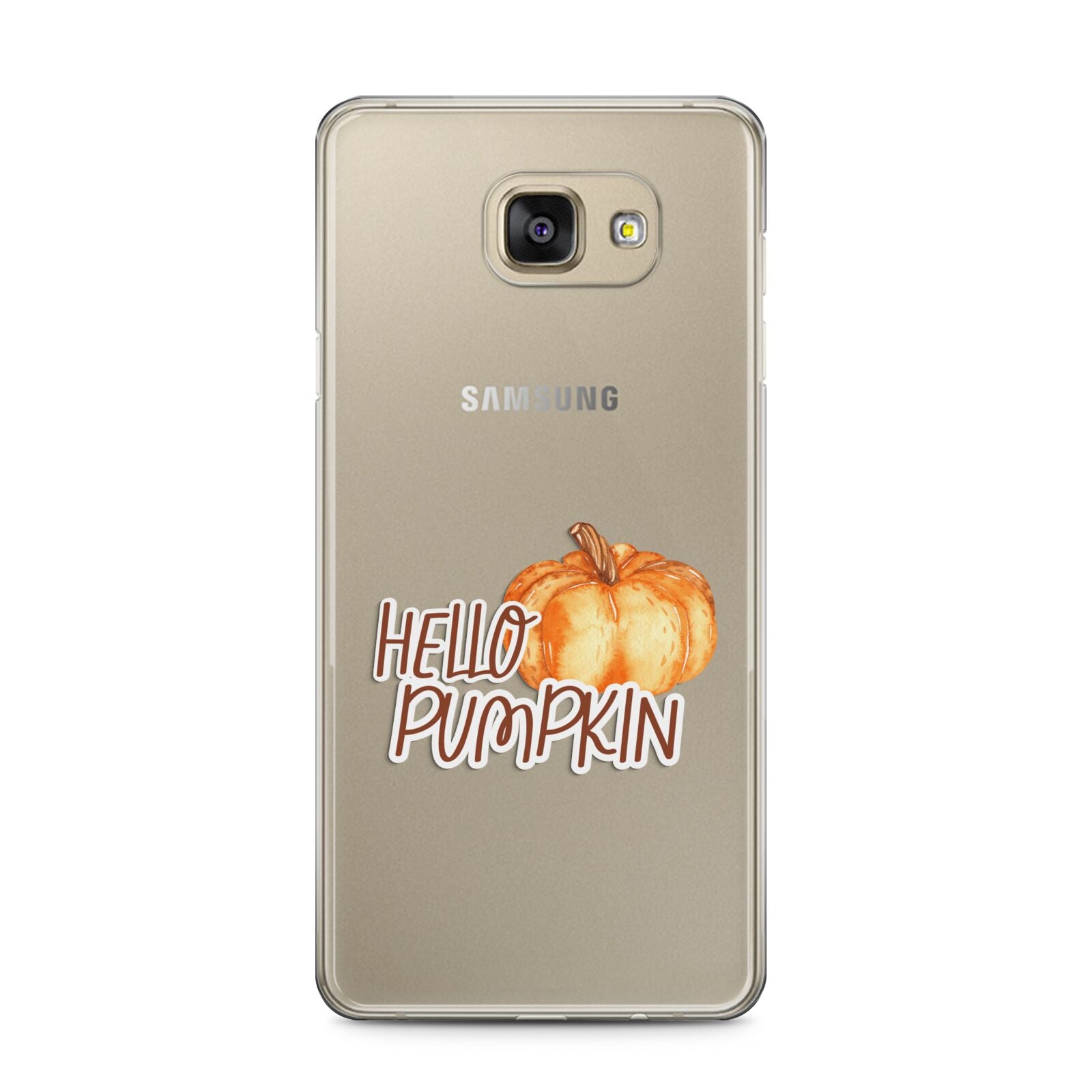 Hello Pumpkin Samsung Galaxy A5 2016 Case on gold phone