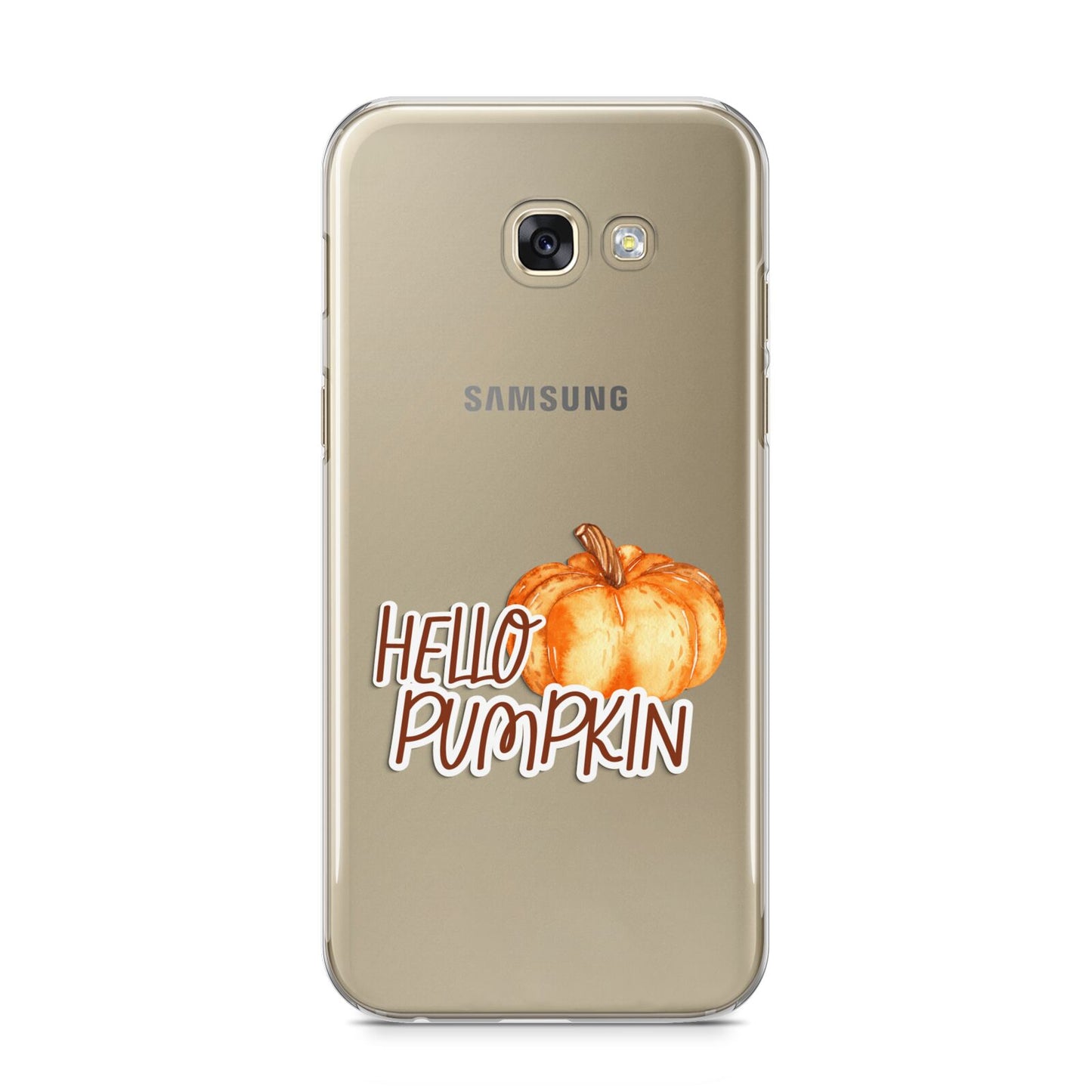 Hello Pumpkin Samsung Galaxy A5 2017 Case on gold phone