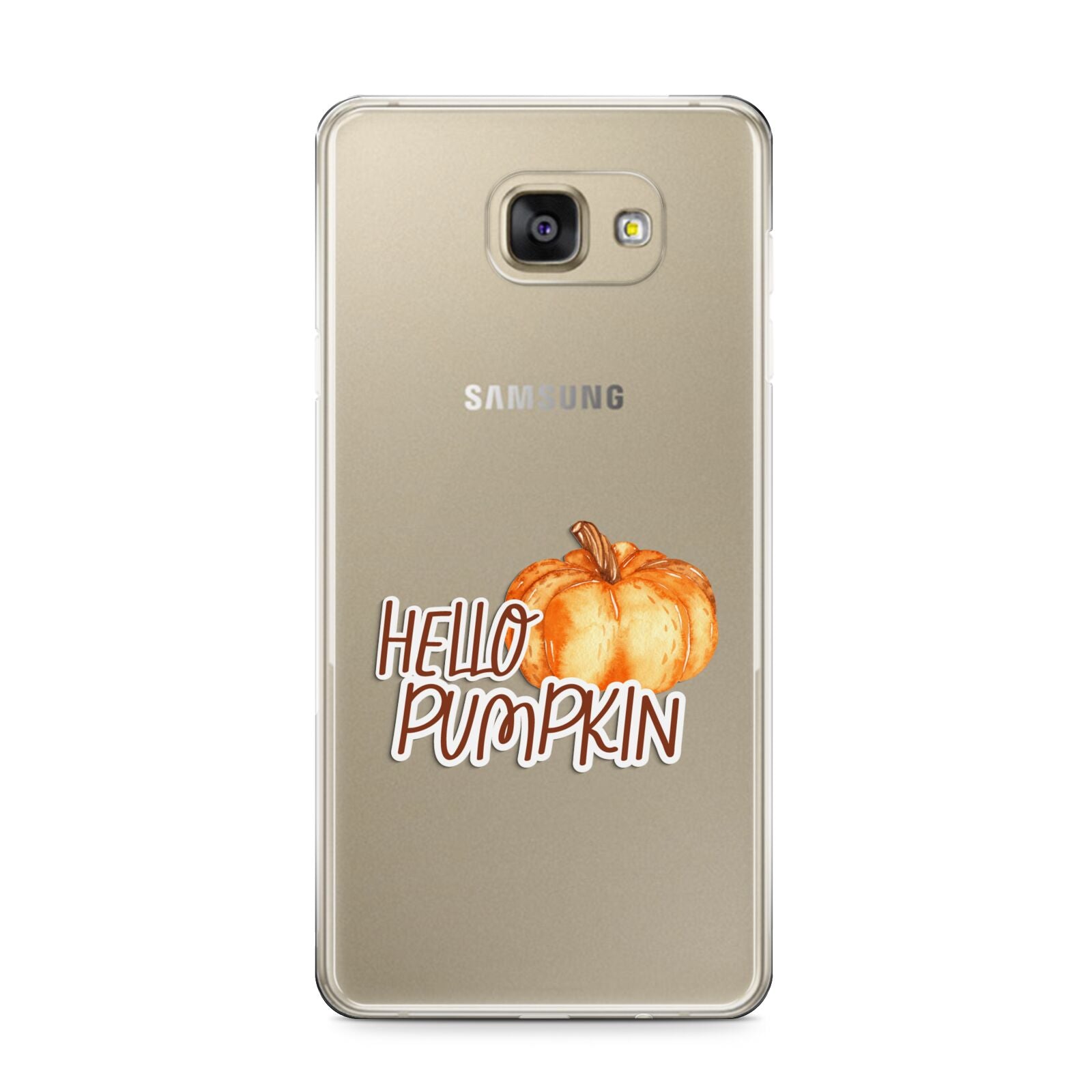 Hello Pumpkin Samsung Galaxy A9 2016 Case on gold phone