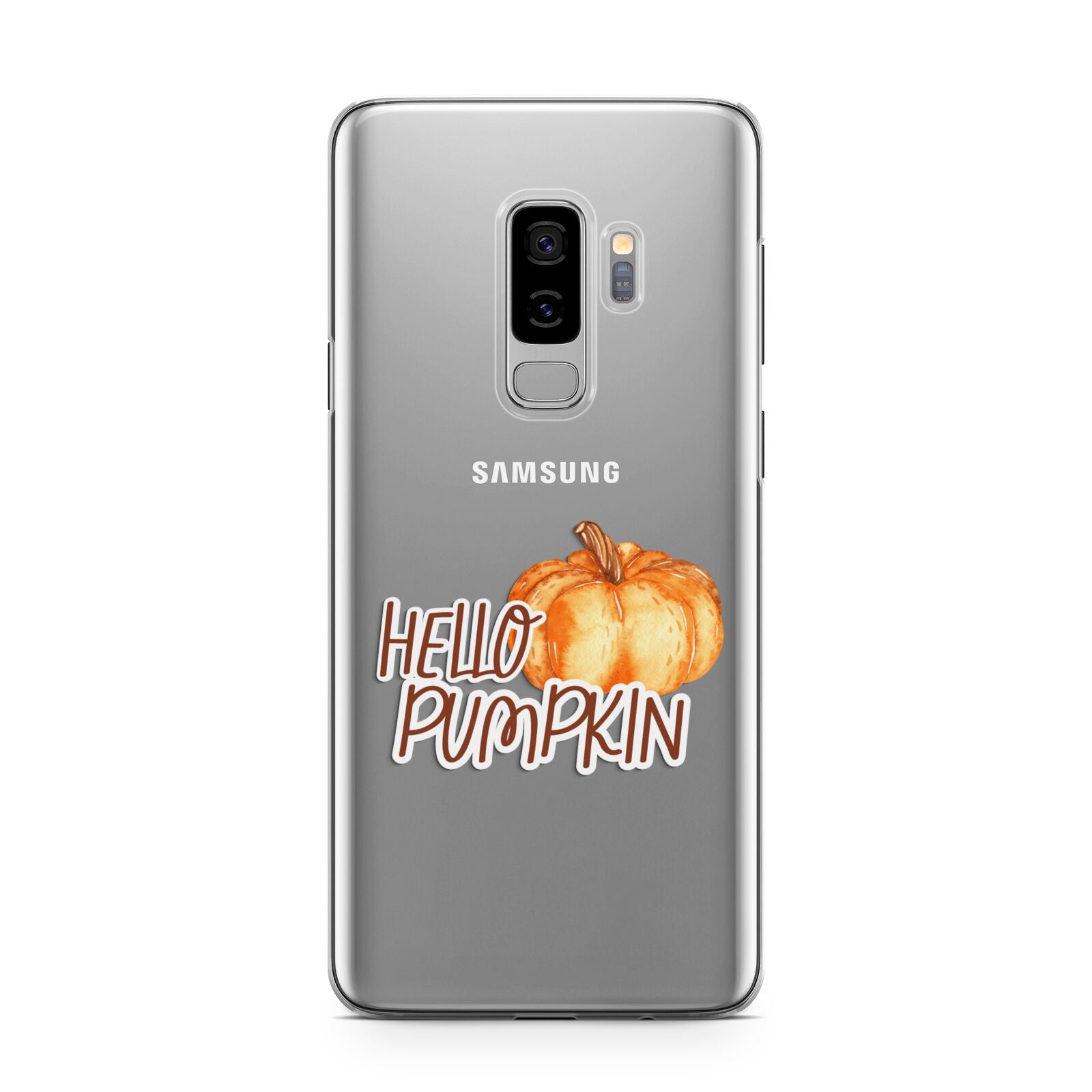 Hello Pumpkin Samsung Galaxy S9 Plus Case on Silver phone