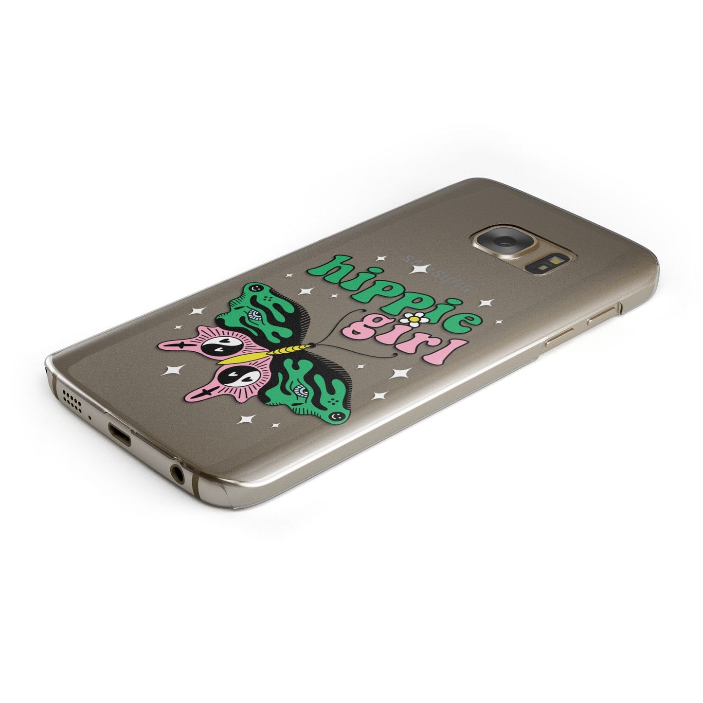 Hippie Girl Protective Samsung Galaxy Case Angled Image