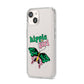 Hippie Girl iPhone 14 Clear Tough Case Starlight Angled Image