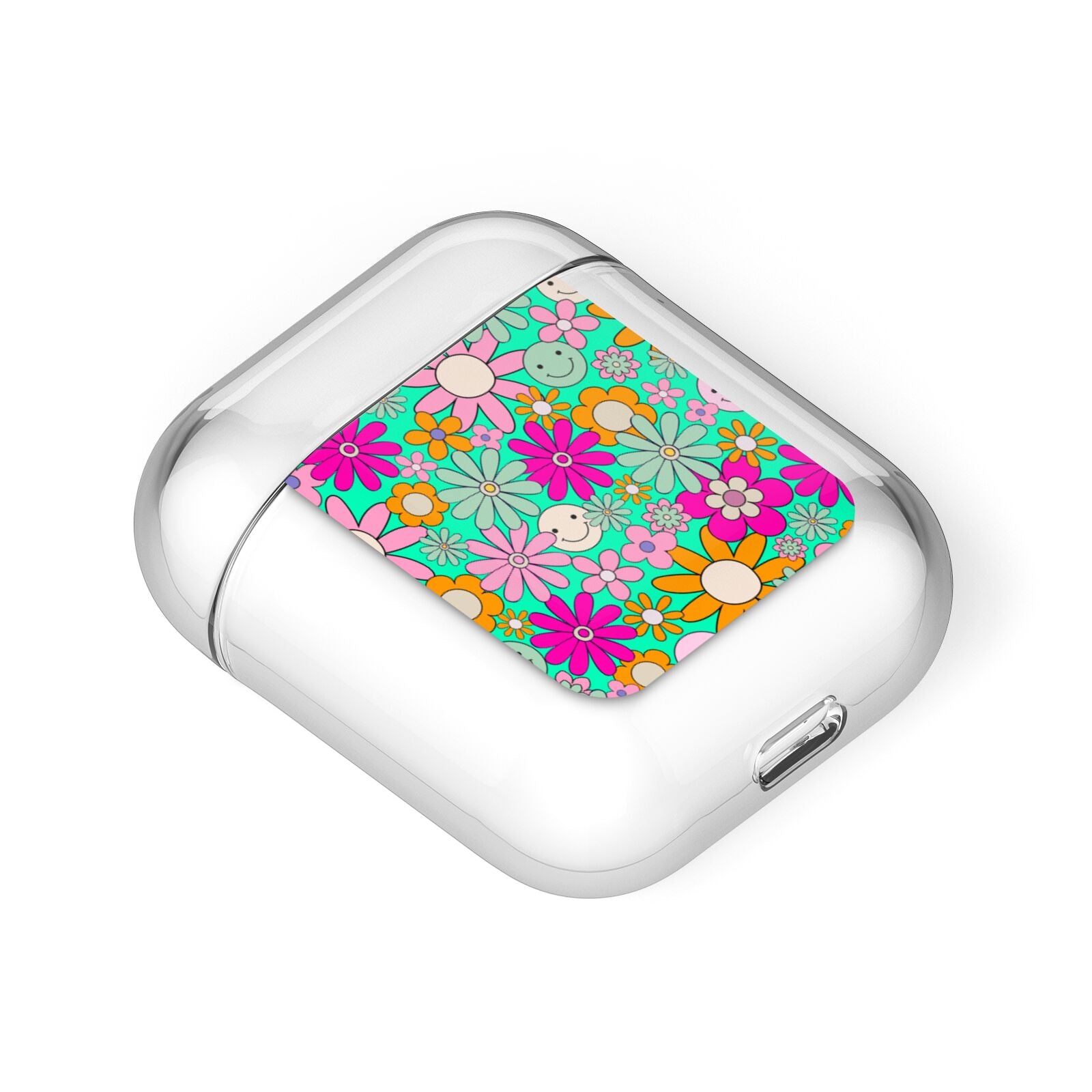 Hippy Floral AirPods Case Laid Flat