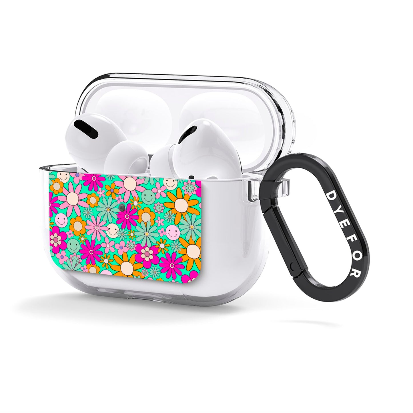 Hippy Floral AirPods Clear Case 3rd Gen Side Image