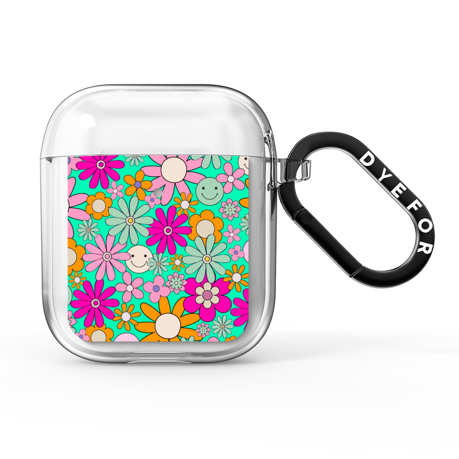 Hippy Floral AirPods Clear Case