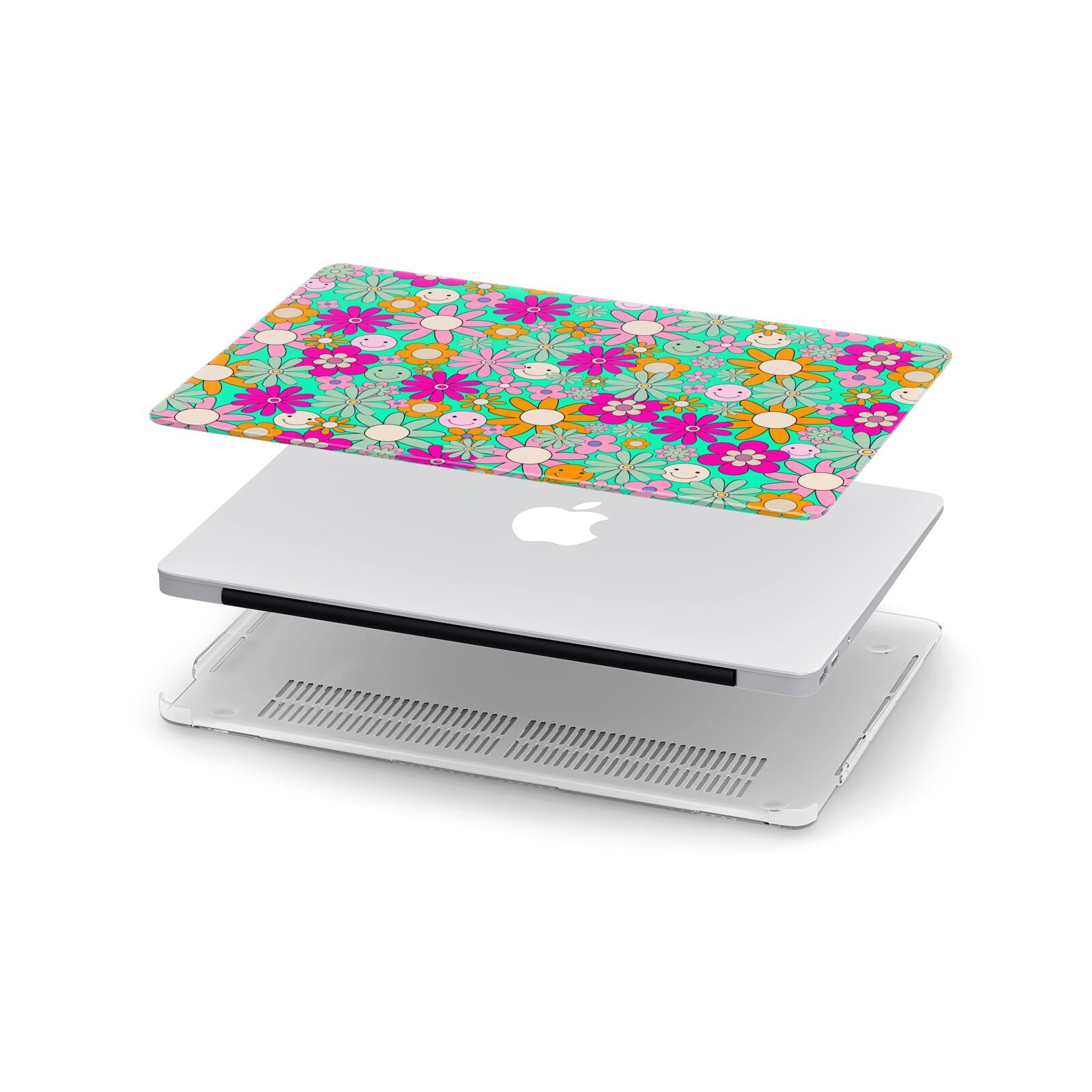 Hippy Floral Apple MacBook Case in Detail