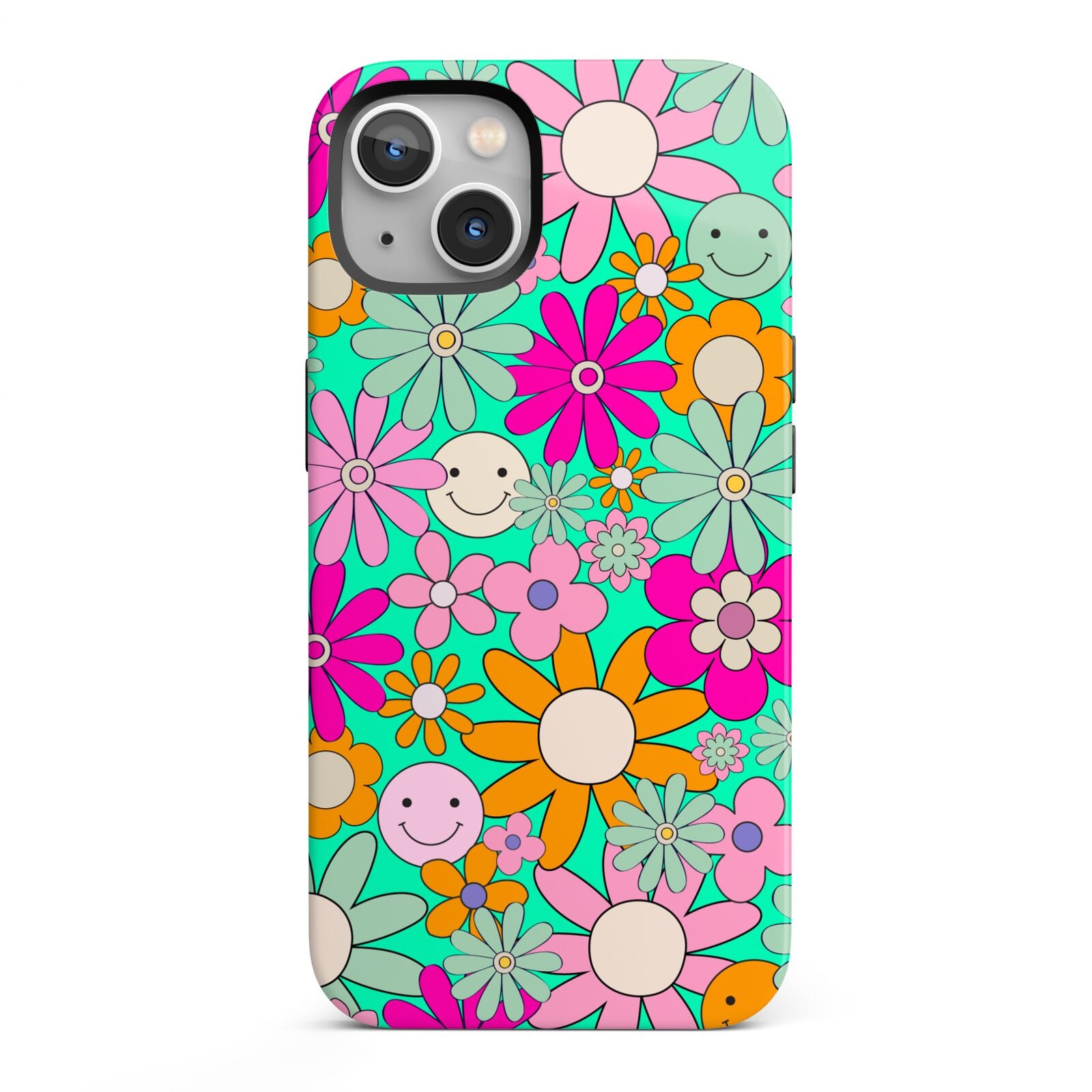 Hippy Floral iPhone 13 Full Wrap 3D Tough Case