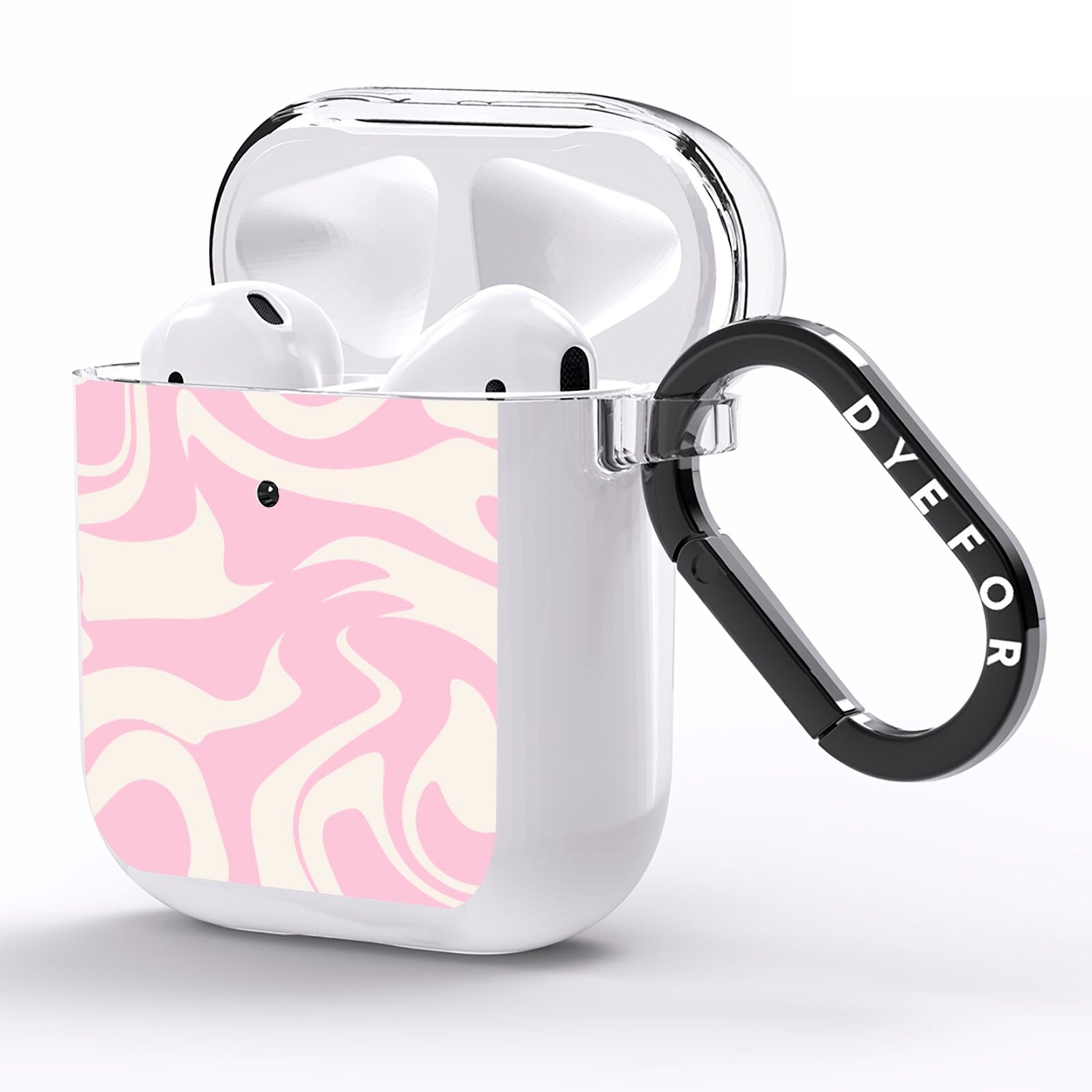 Hippy Swirl AirPods Clear Case Side Image