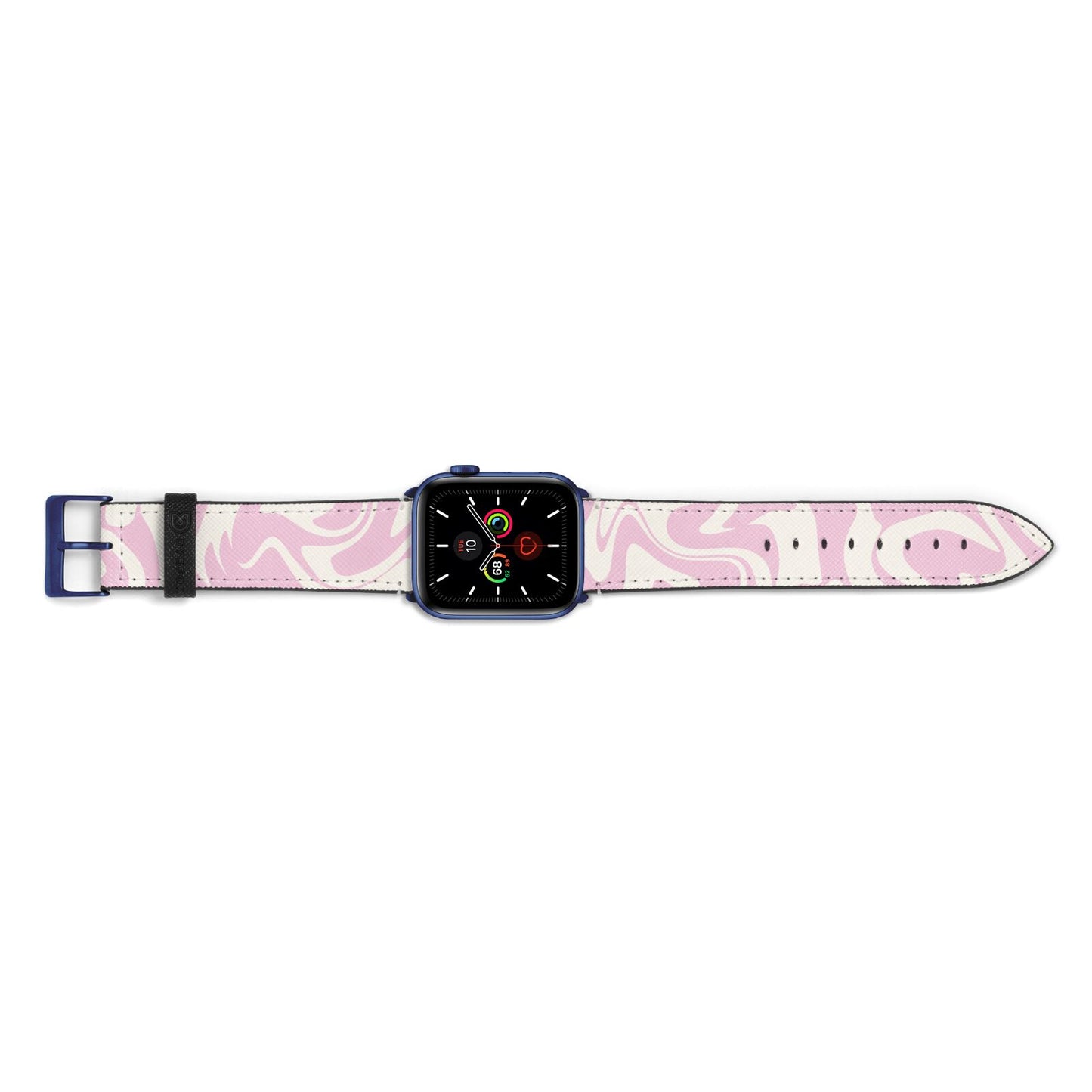 Hippy Swirl Apple Watch Strap Landscape Image Blue Hardware