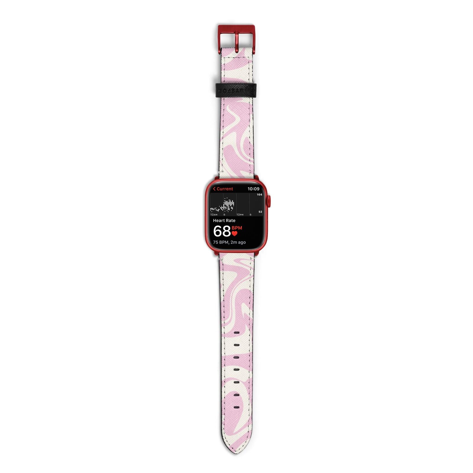 Hippy Swirl Apple Watch Strap Size 38mm with Red Hardware