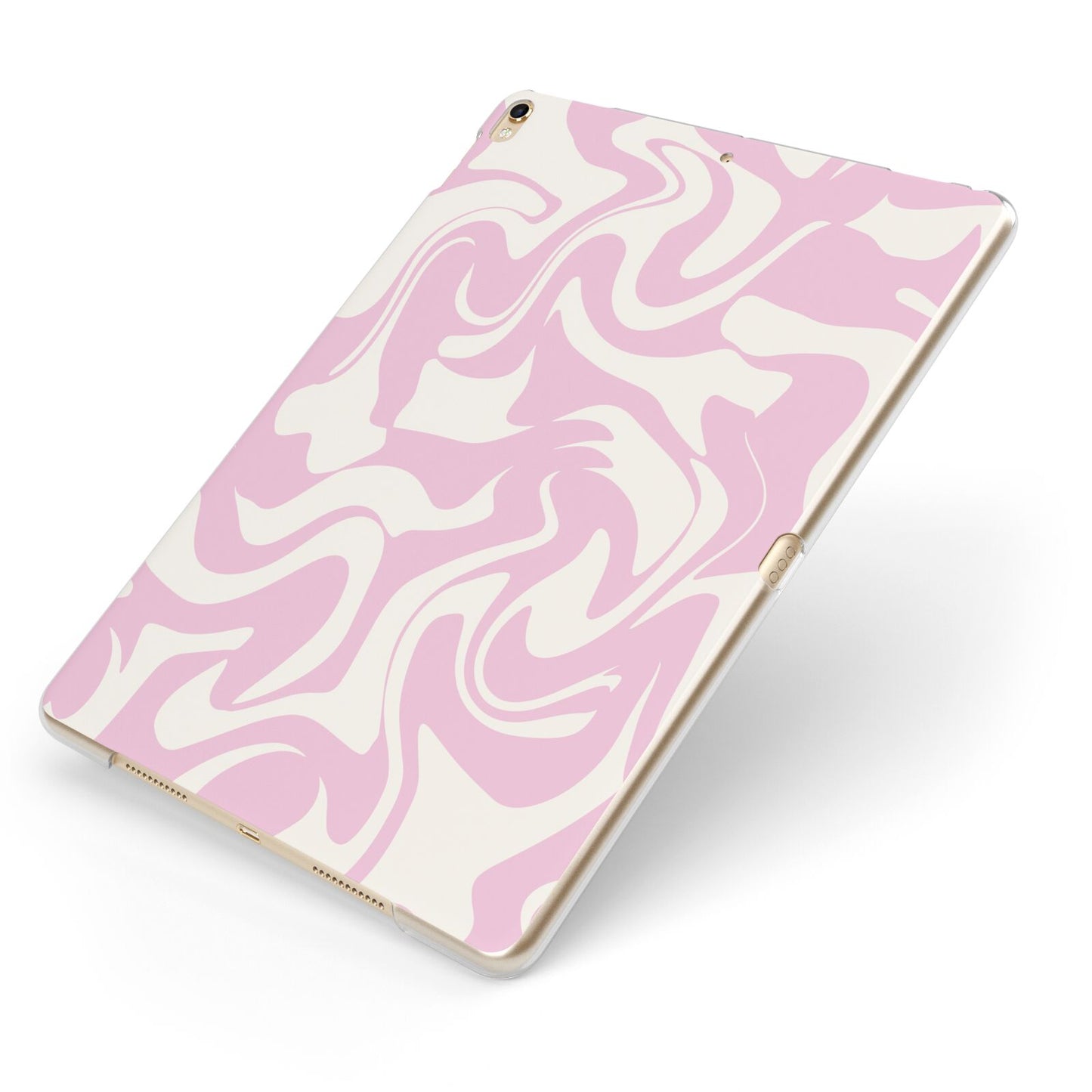 Hippy Swirl Apple iPad Case on Gold iPad Side View