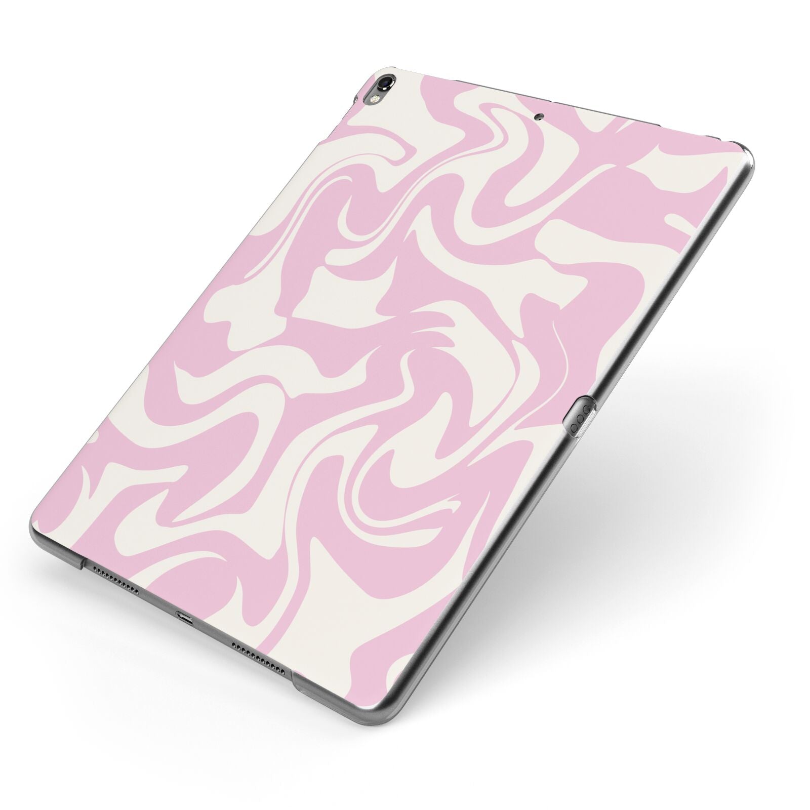 Hippy Swirl Apple iPad Case on Grey iPad Side View