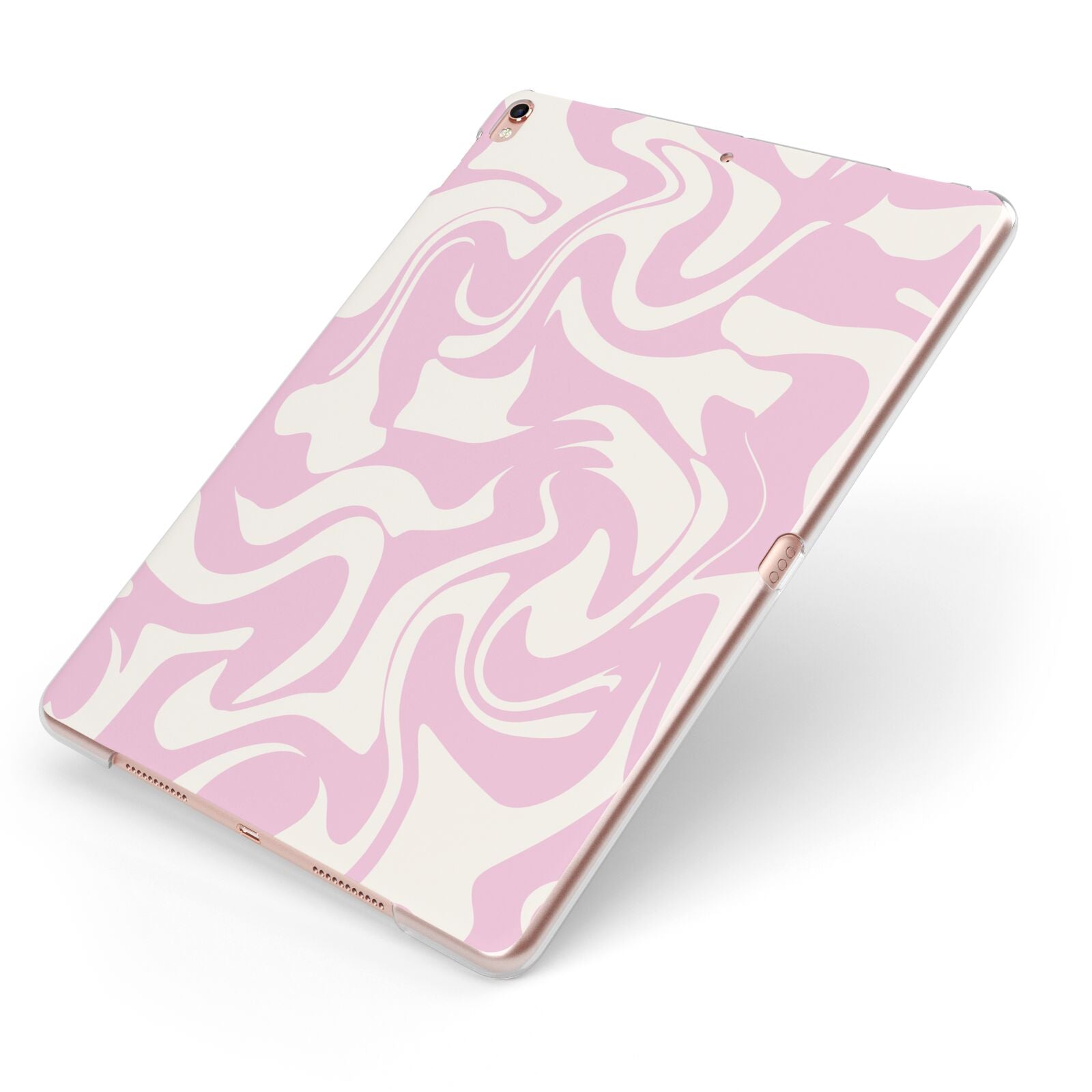 Hippy Swirl Apple iPad Case on Rose Gold iPad Side View