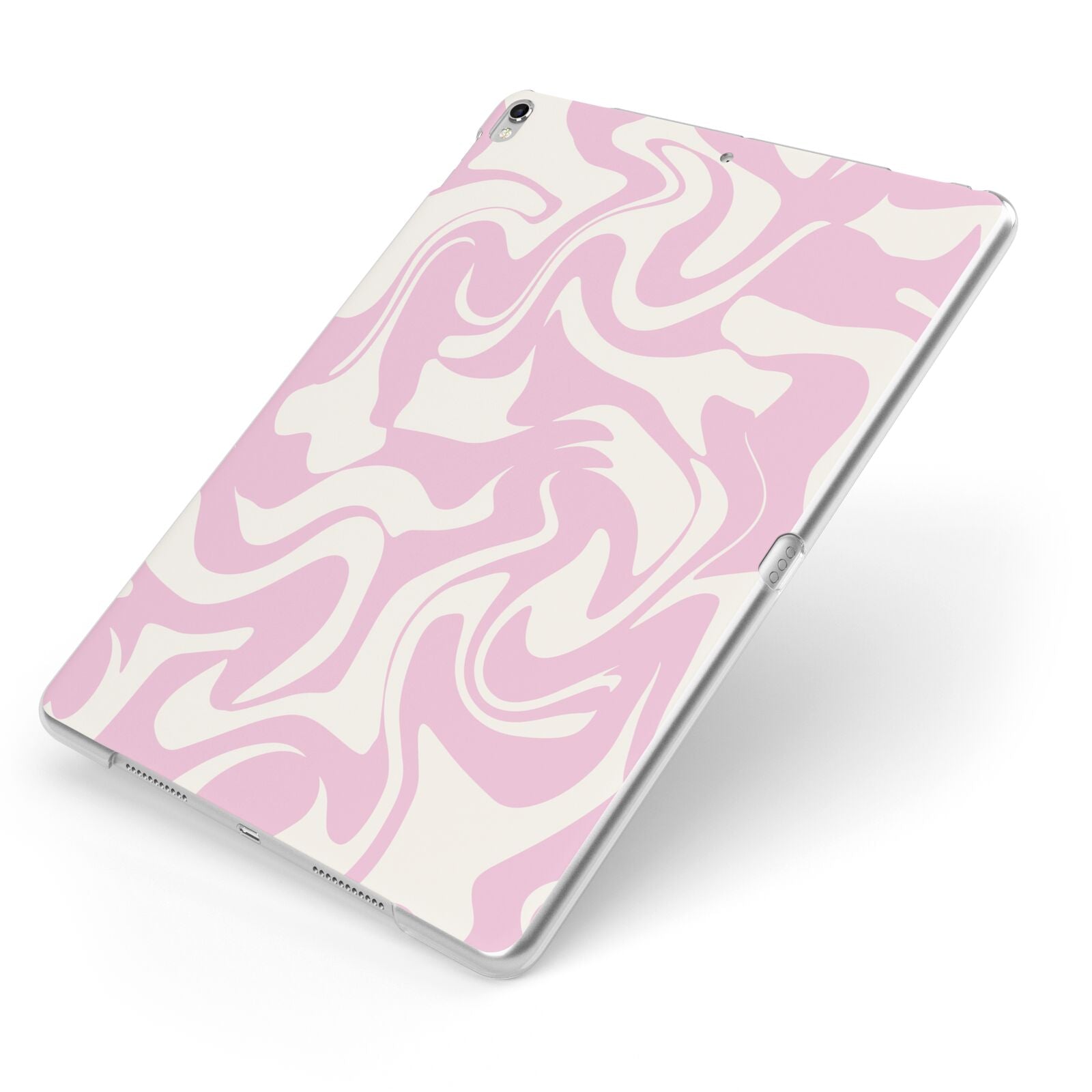 Hippy Swirl Apple iPad Case on Silver iPad Side View