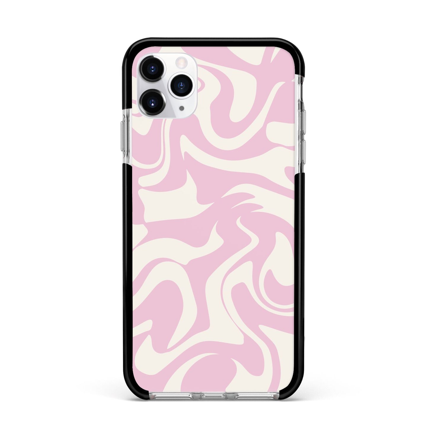 Hippy Swirl Apple iPhone 11 Pro Max in Silver with Black Impact Case