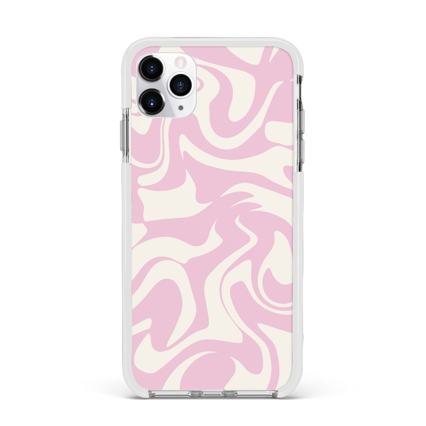 Hippy Swirl Apple iPhone 11 Pro Max in Silver with White Impact Case