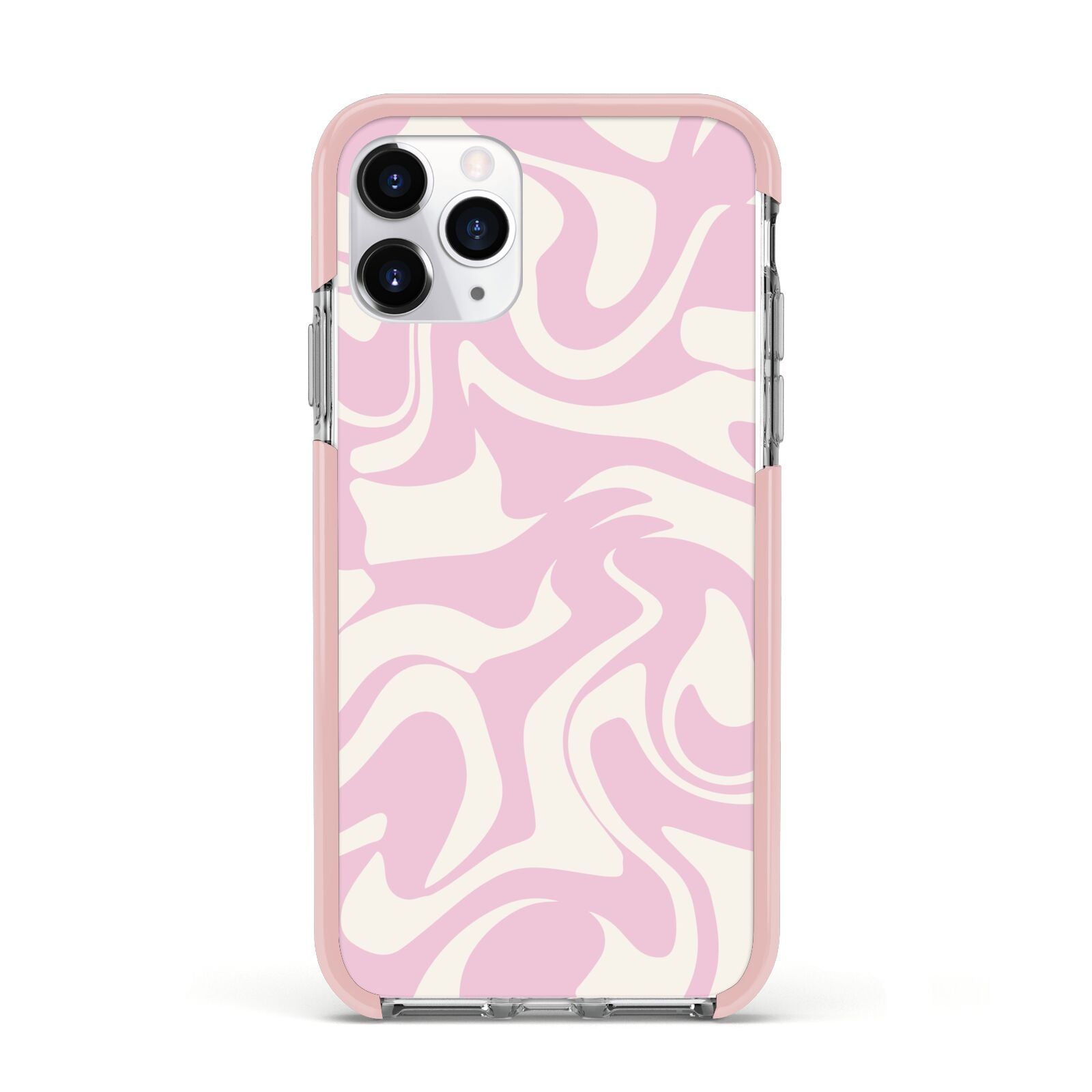 Hippy Swirl Apple iPhone 11 Pro in Silver with Pink Impact Case