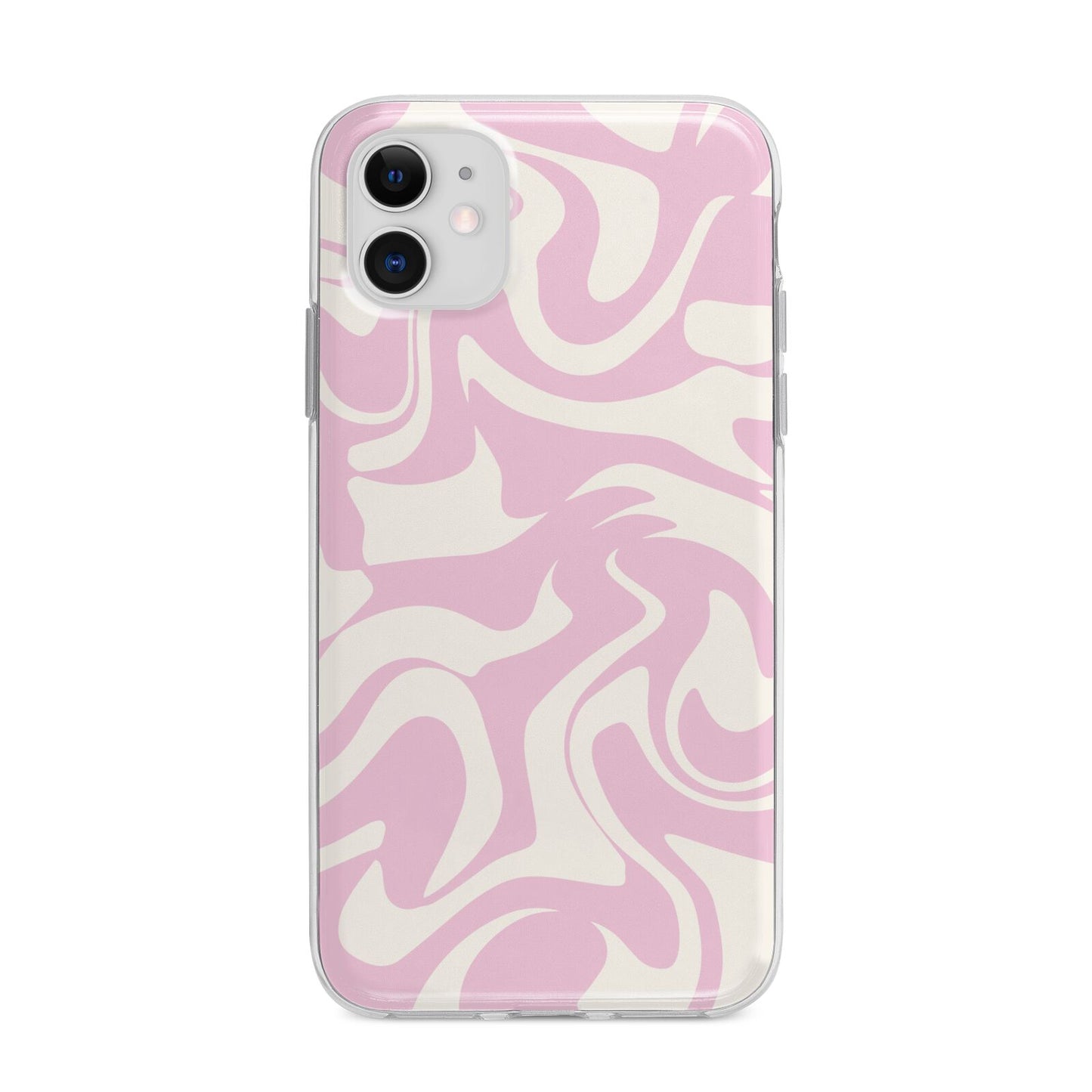 Hippy Swirl Apple iPhone 11 in White with Bumper Case