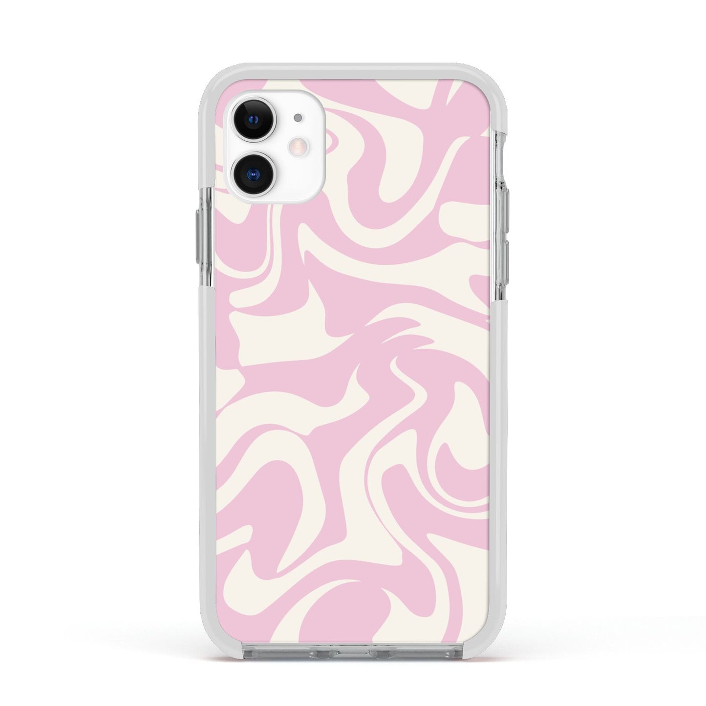 Hippy Swirl Apple iPhone 11 in White with White Impact Case