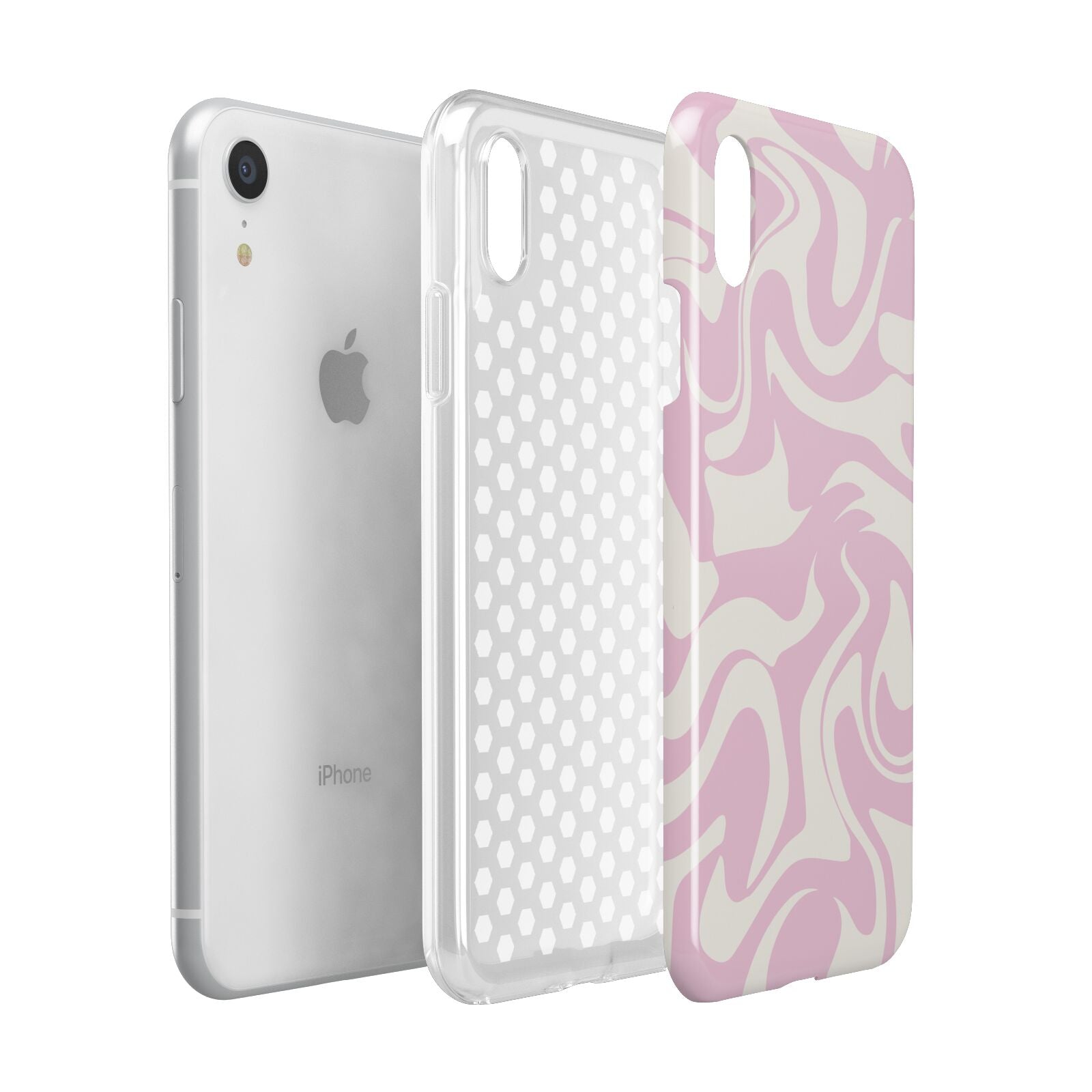 Hippy Swirl Apple iPhone XR White 3D Tough Case Expanded view