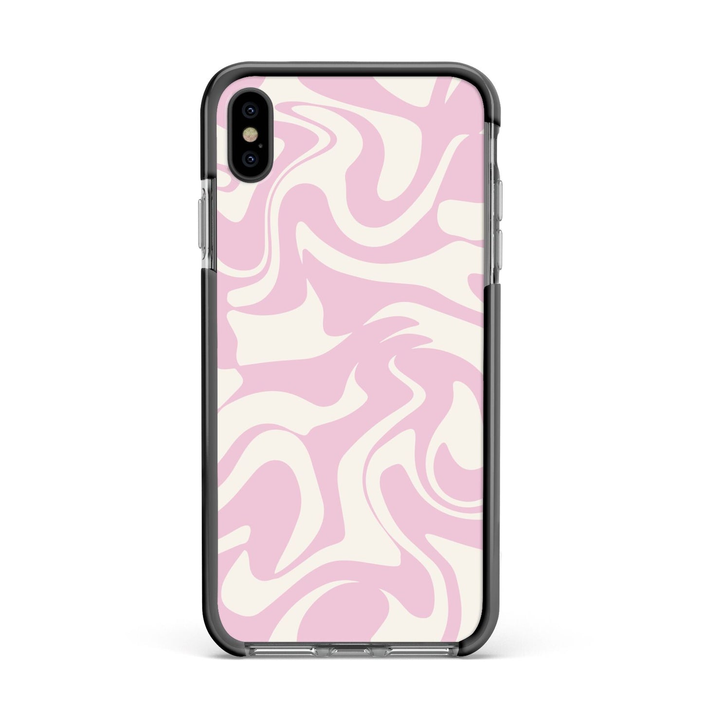 Hippy Swirl Apple iPhone Xs Max Impact Case Black Edge on Black Phone