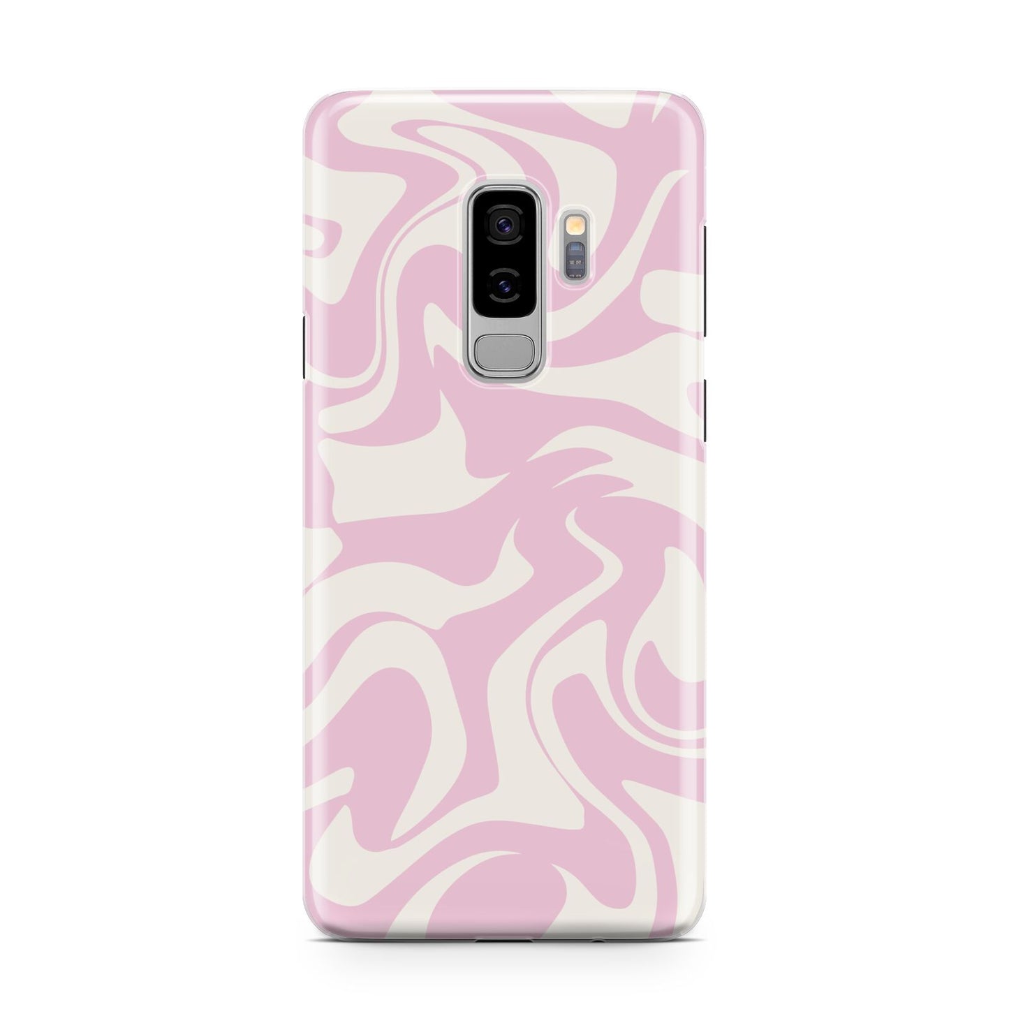 Hippy Swirl Samsung Galaxy S9 Plus Case on Silver phone