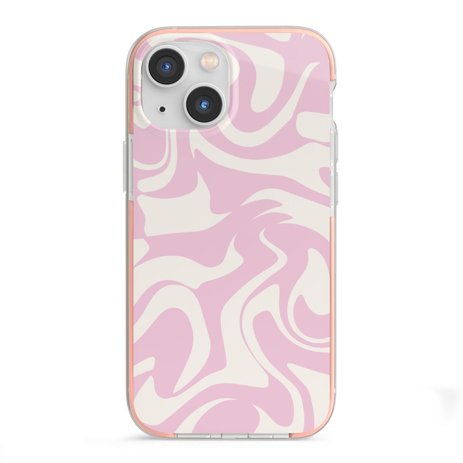 Hippy Swirl iPhone 13 Mini TPU Impact Case with Pink Edges