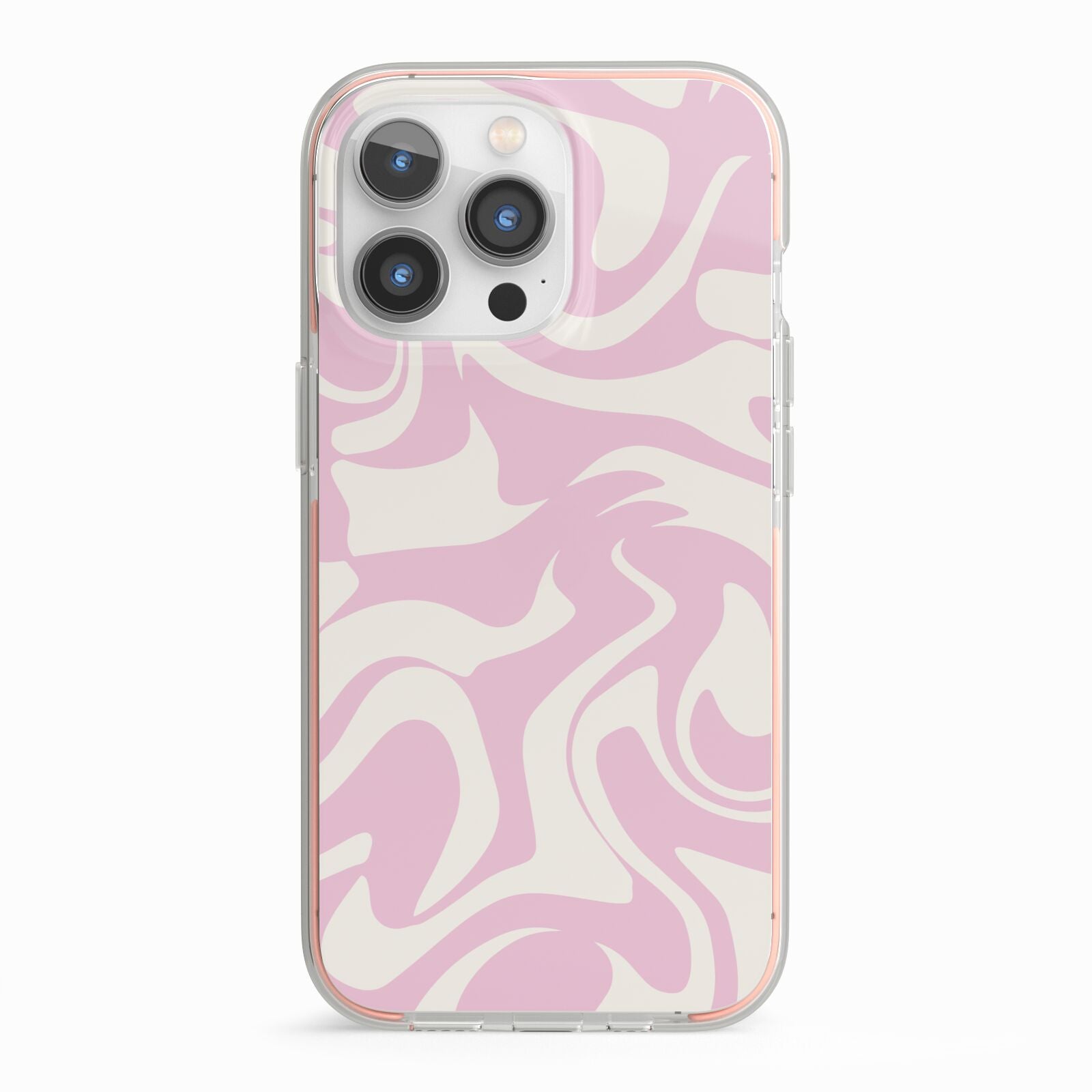 Hippy Swirl iPhone 13 Pro TPU Impact Case with Pink Edges