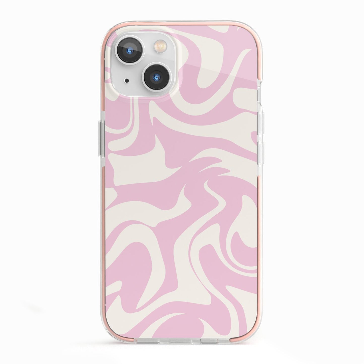 Hippy Swirl iPhone 13 TPU Impact Case with Pink Edges