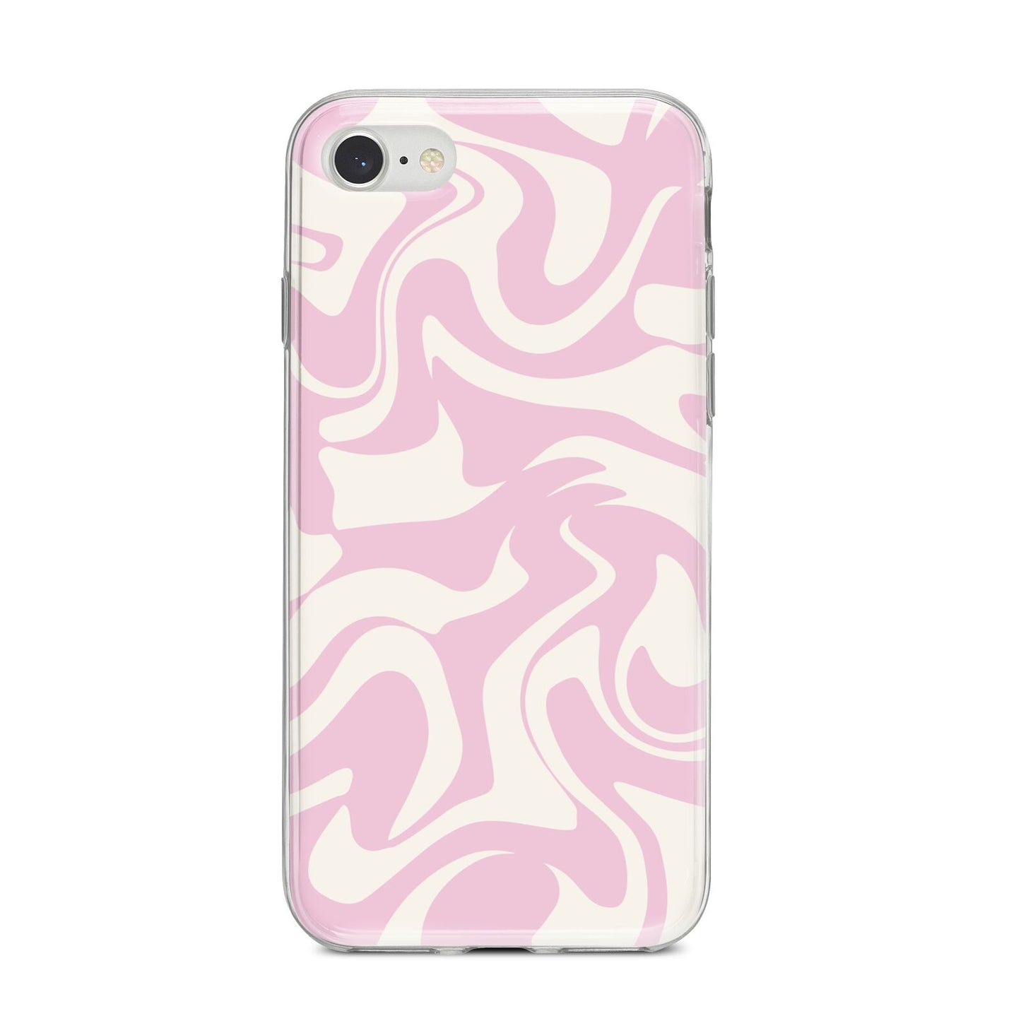 Hippy Swirl iPhone 8 Bumper Case on Silver iPhone