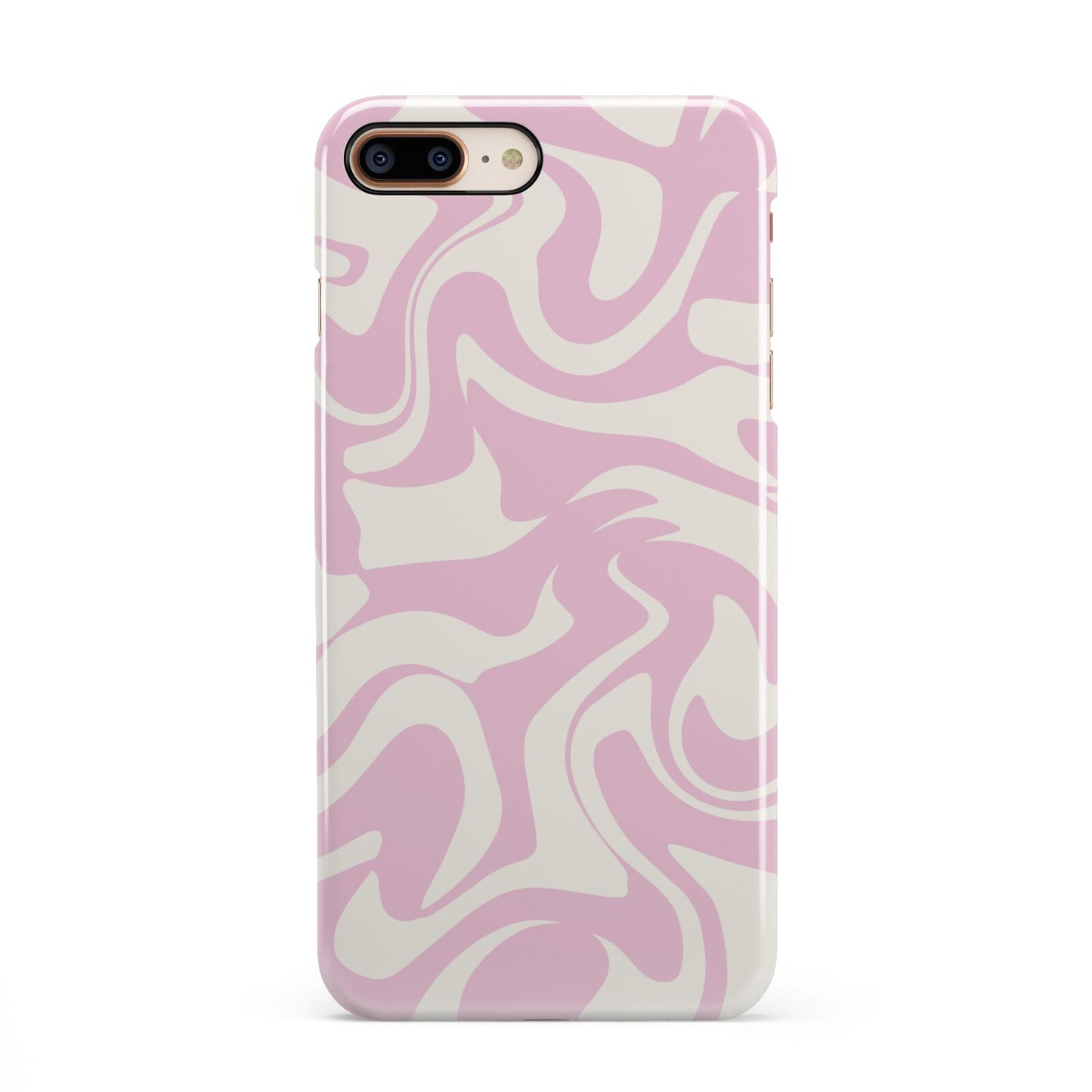 Hippy Swirl iPhone 8 Plus 3D Snap Case on Gold Phone