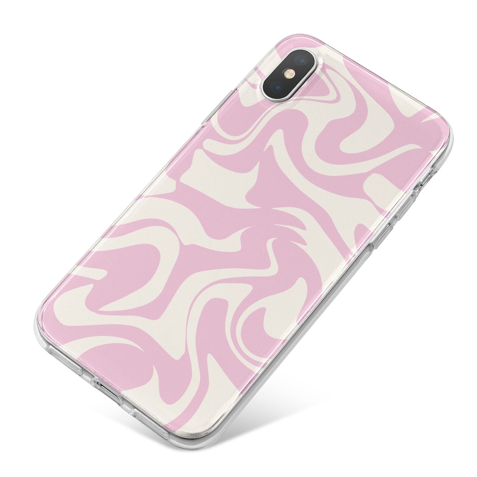 Hippy Swirl iPhone X Bumper Case on Silver iPhone