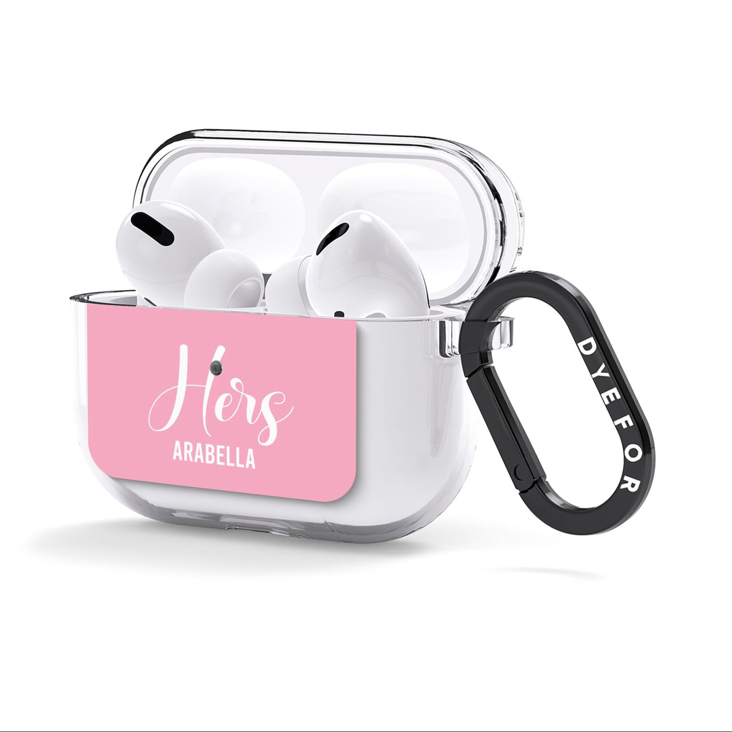 His or Hers Personalised AirPods Clear Case 3rd Gen Side Image