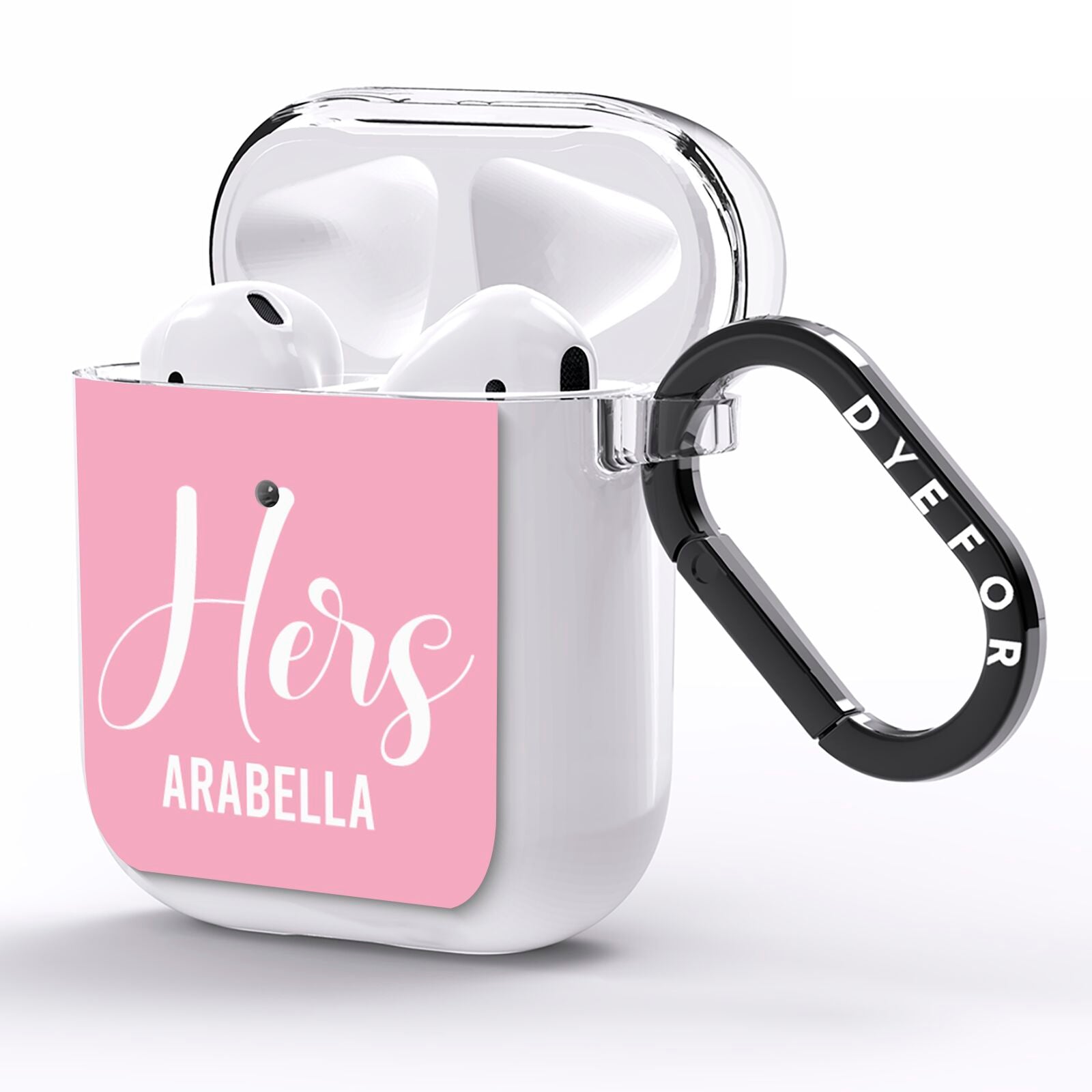 His or Hers Personalised AirPods Clear Case Side Image