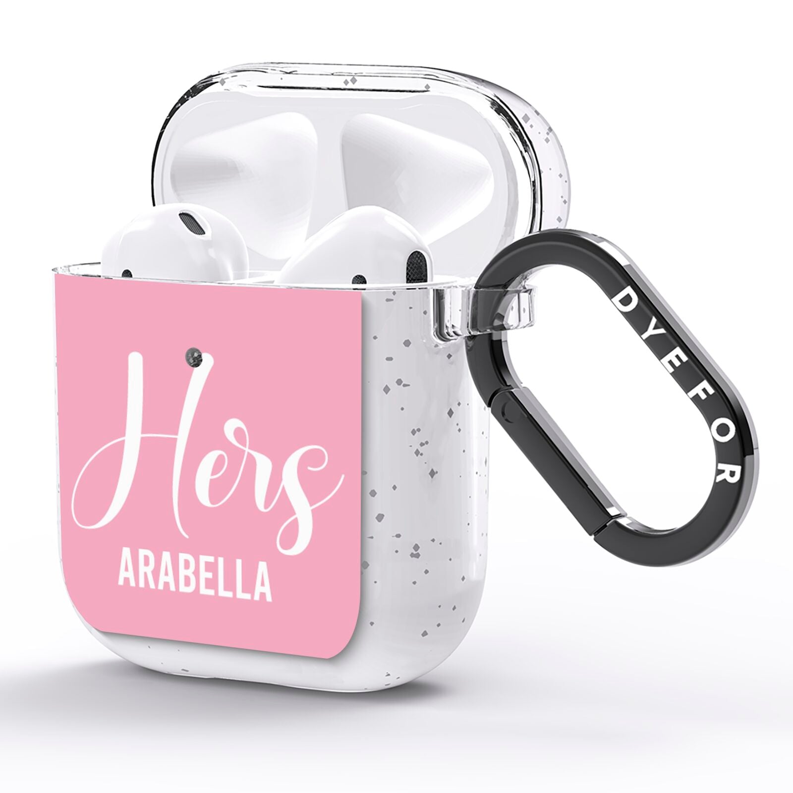 His or Hers Personalised AirPods Glitter Case Side Image