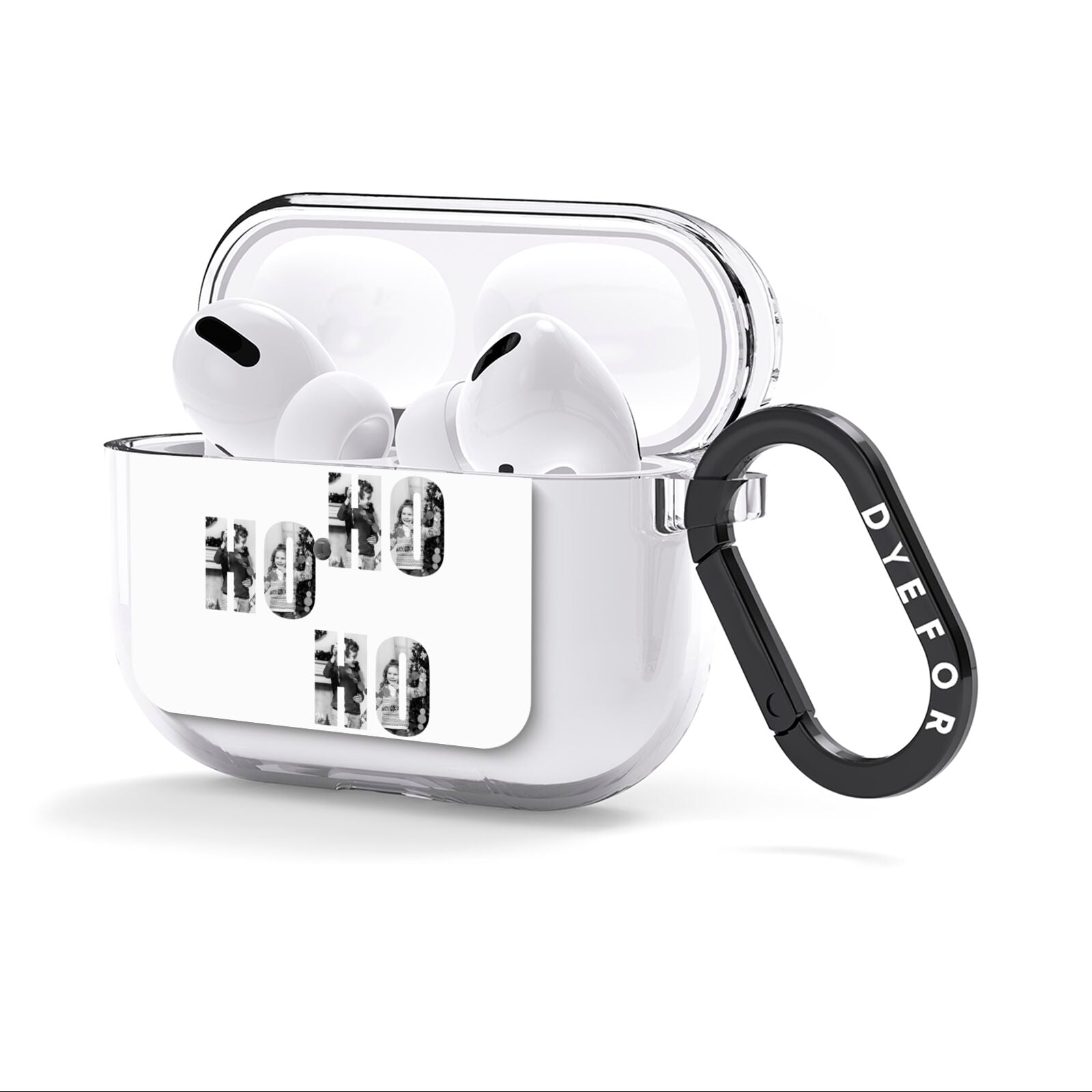 Ho Ho Ho Photo Upload Christmas AirPods Clear Case 3rd Gen Side Image