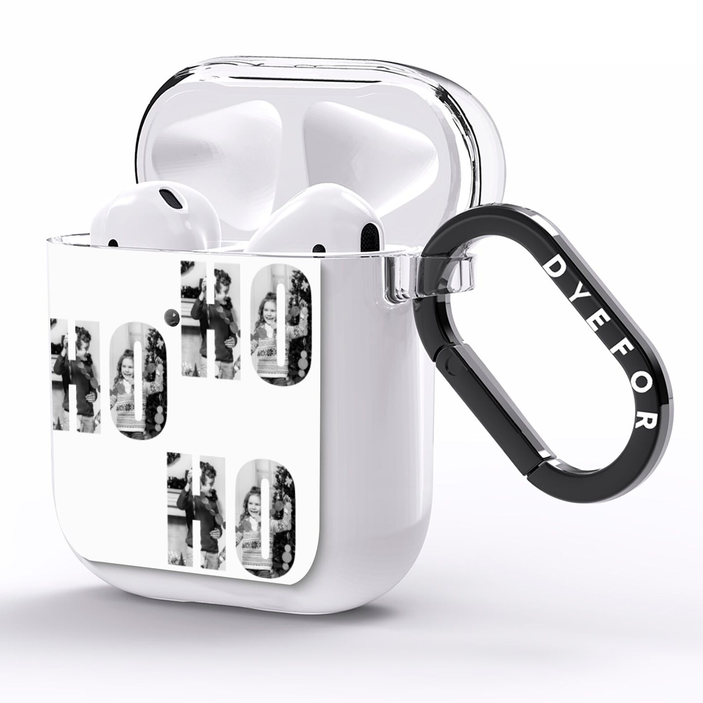 Ho Ho Ho Photo Upload Christmas AirPods Clear Case Side Image