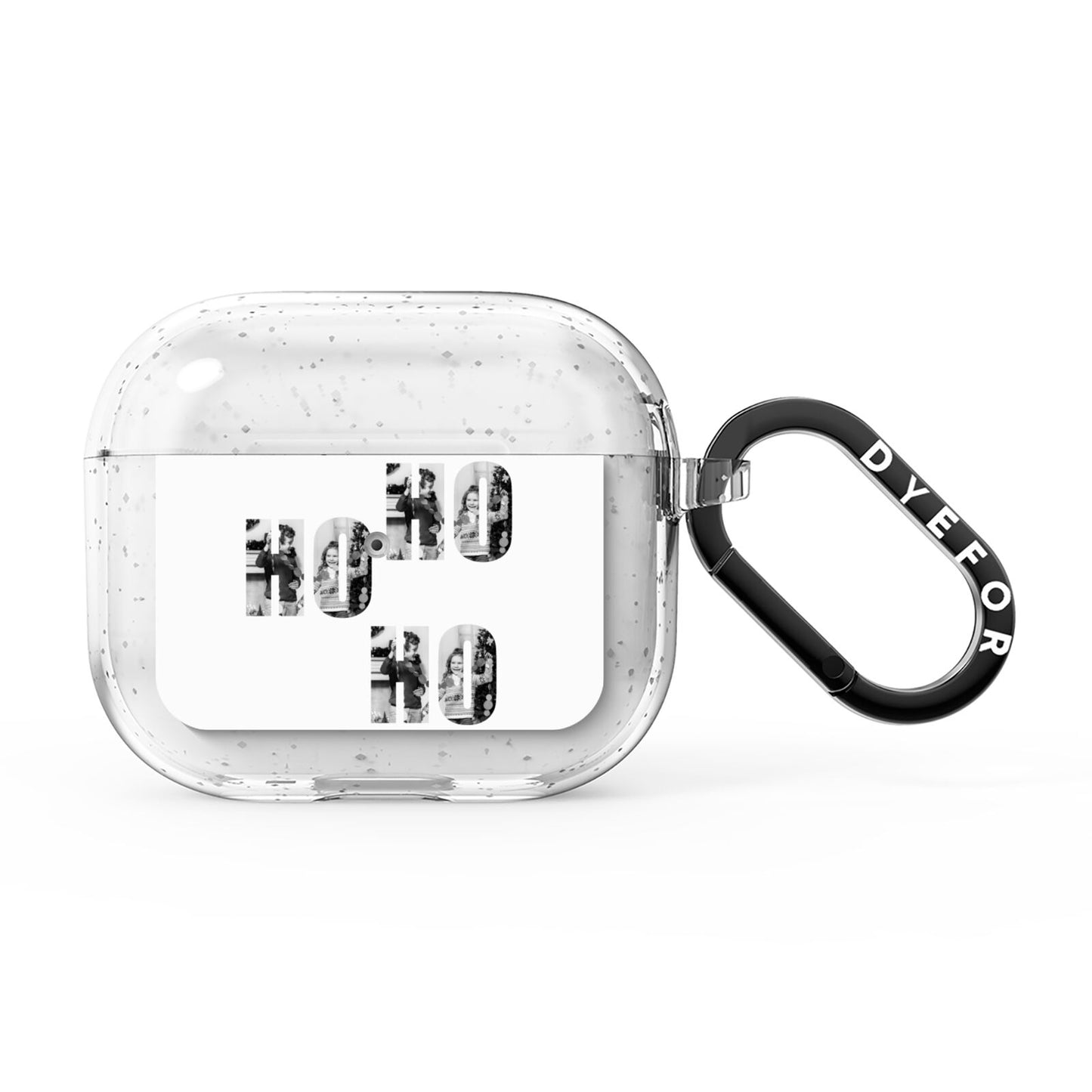 Ho Ho Ho Photo Upload Christmas AirPods Glitter Case 3rd Gen