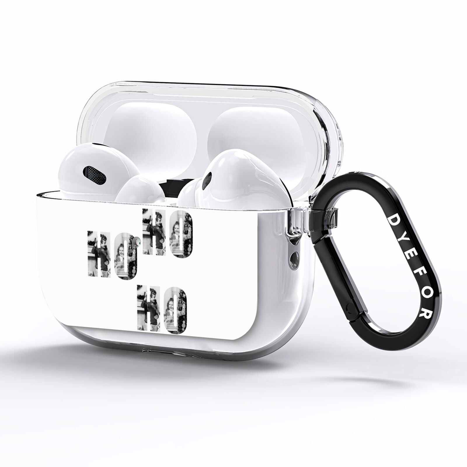 Ho Ho Ho Photo Upload Christmas AirPods Pro Clear Case Side Image