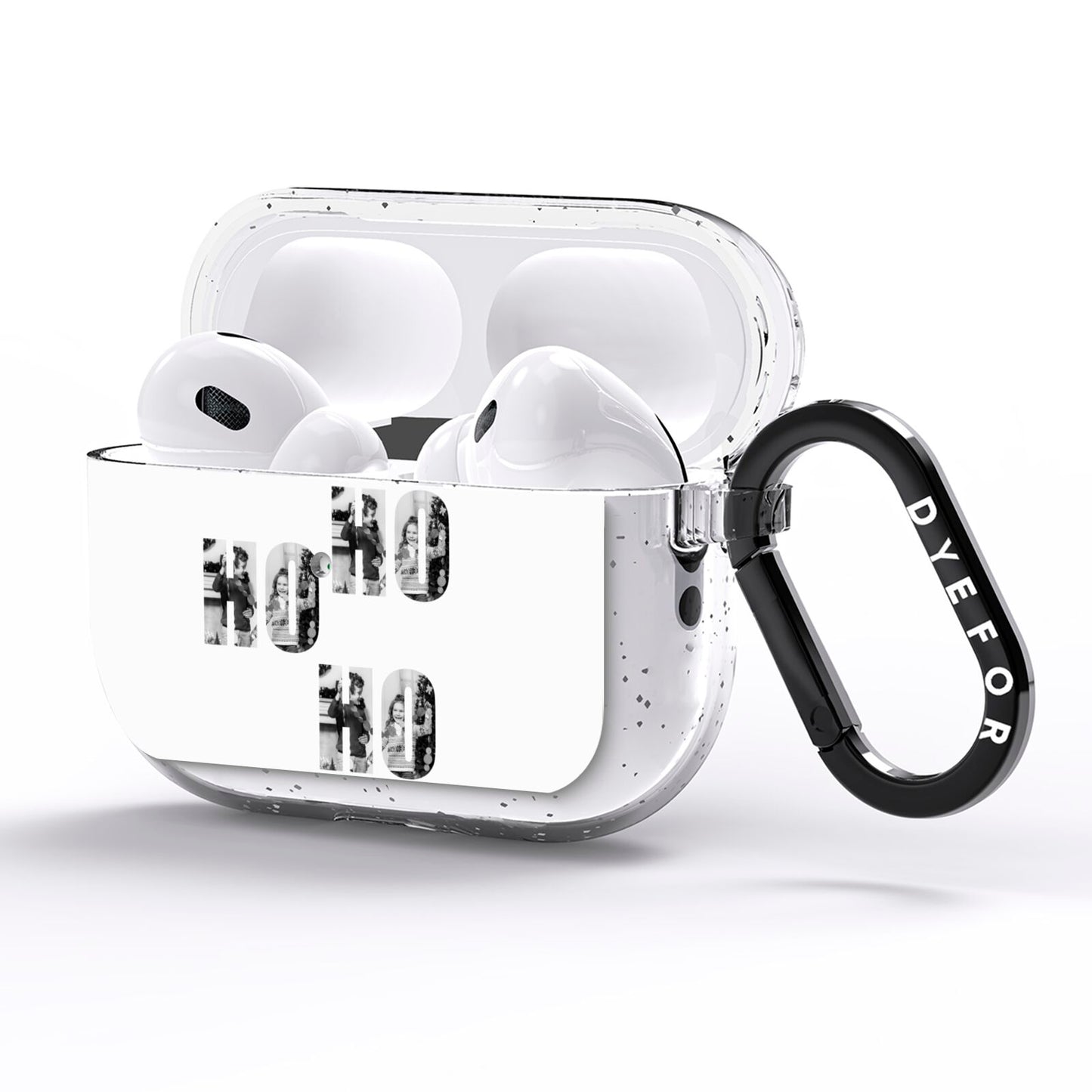 Ho Ho Ho Photo Upload Christmas AirPods Pro Glitter Case Side Image