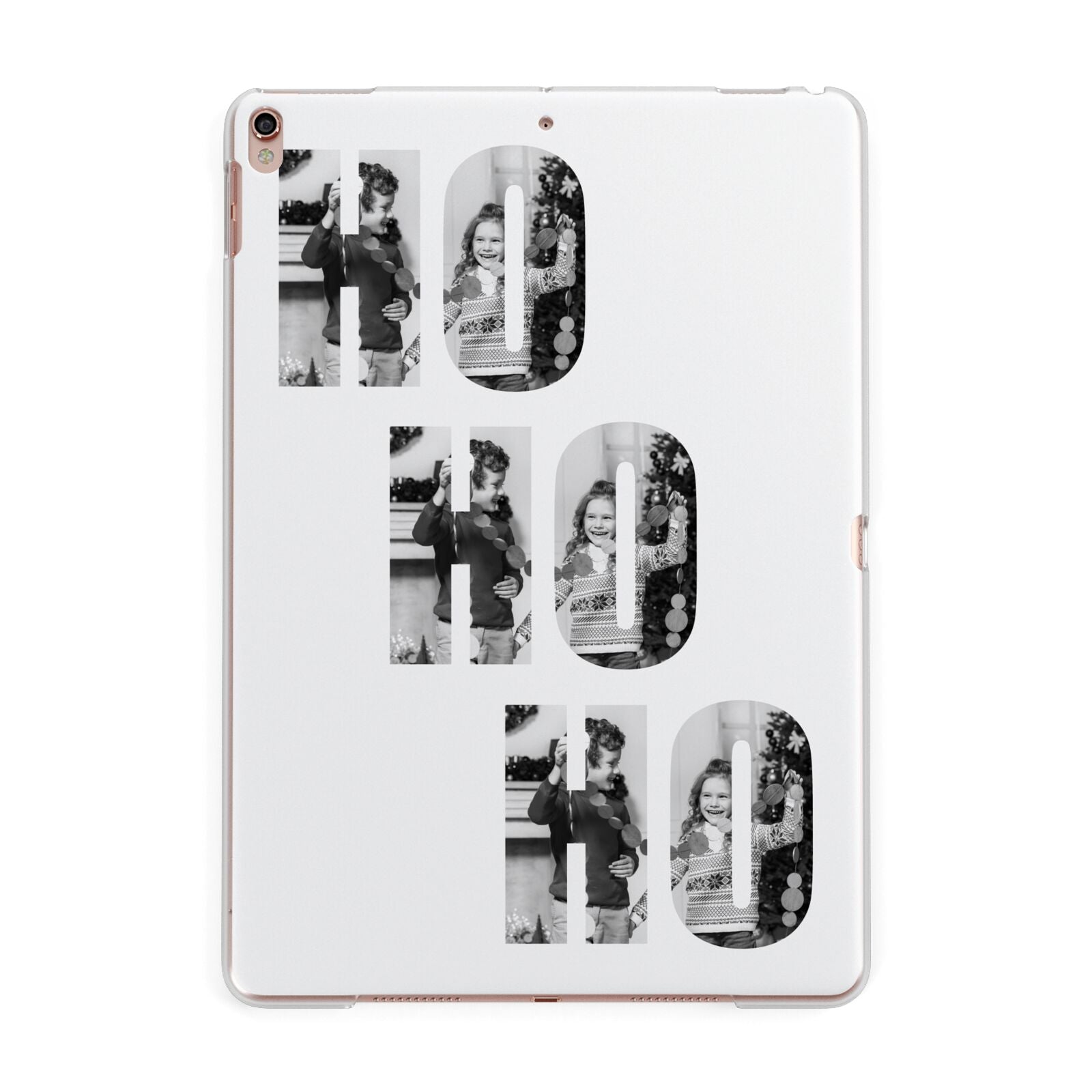 Ho Ho Ho Photo Upload Christmas Apple iPad Rose Gold Case