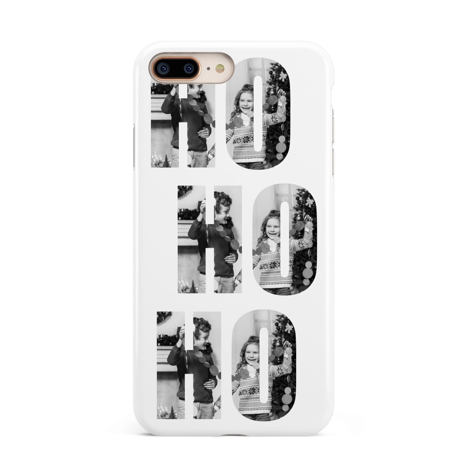 Ho Ho Ho Photo Upload Christmas Apple iPhone 7 8 Plus 3D Tough Case