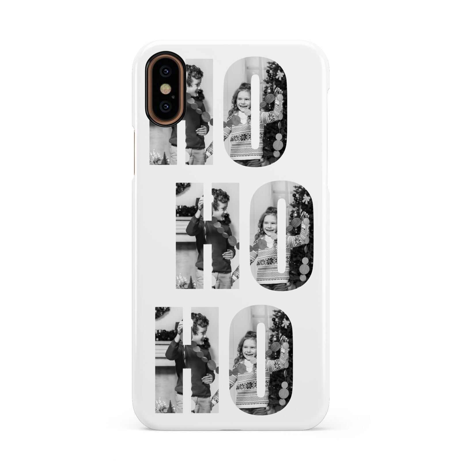 Ho Ho Ho Photo Upload Christmas Apple iPhone XS 3D Snap Case