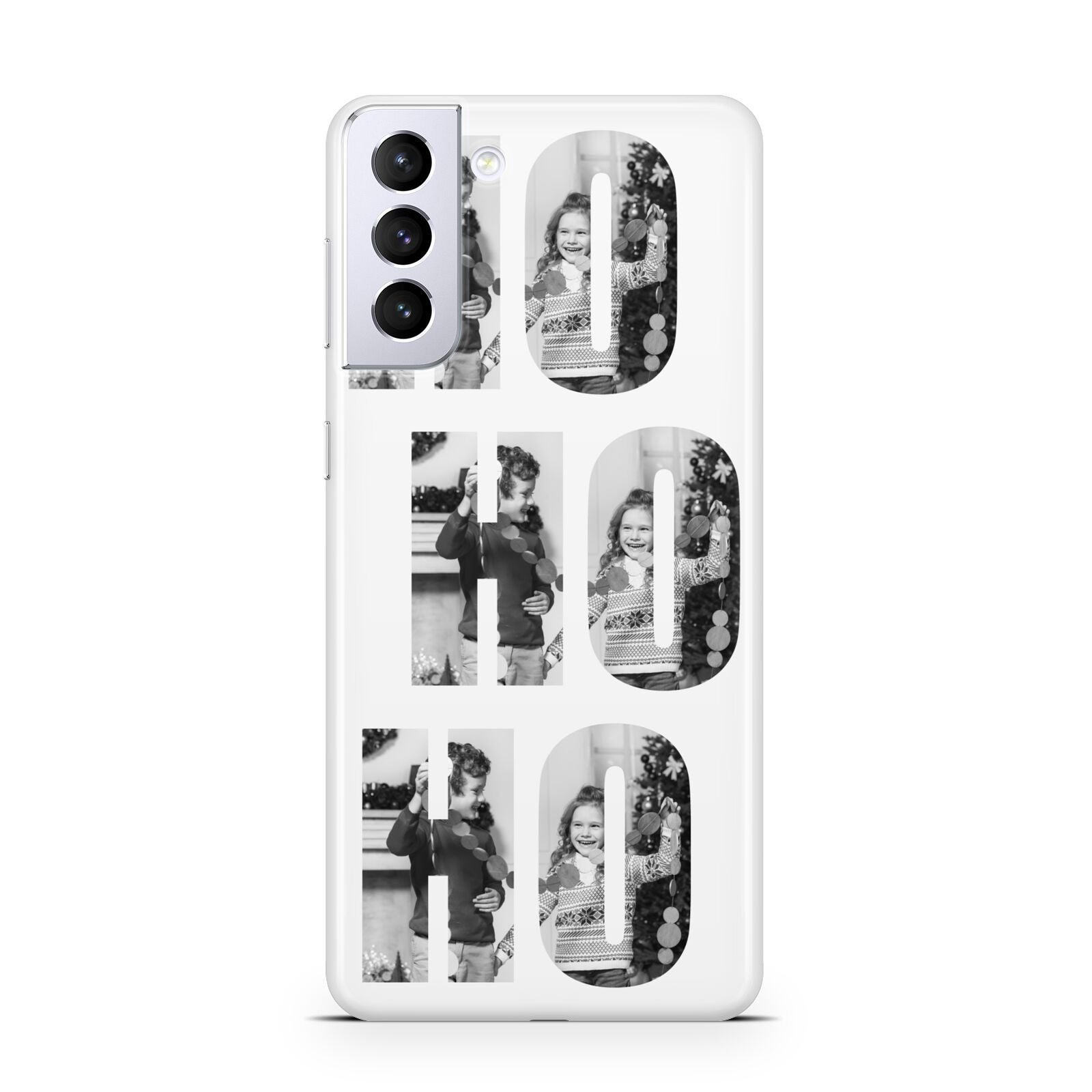 Ho Ho Ho Photo Upload Christmas Samsung S21 Plus Phone Case