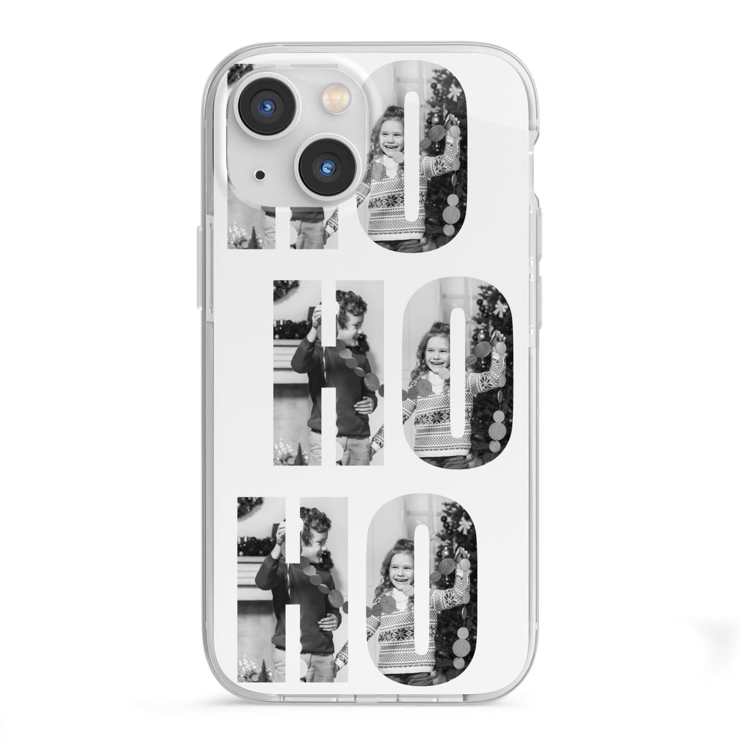 Ho Ho Ho Photo Upload Christmas iPhone 13 Mini TPU Impact Case with White Edges